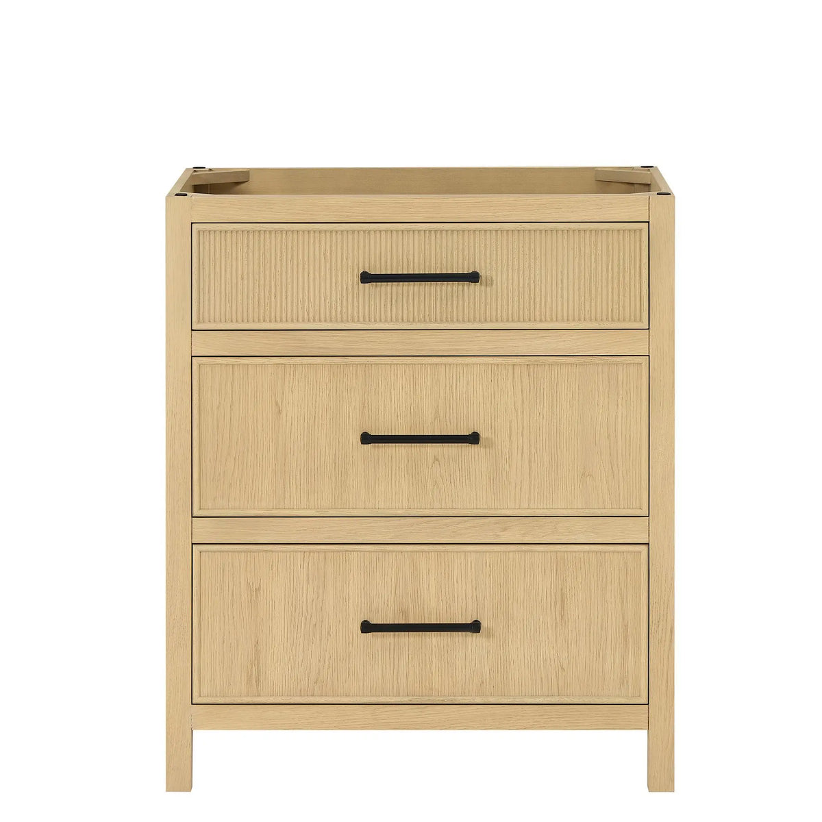 30" Isola Single Bathroom Vanity Scandinavian Oak Matte Black Trim by wyndham View 17
