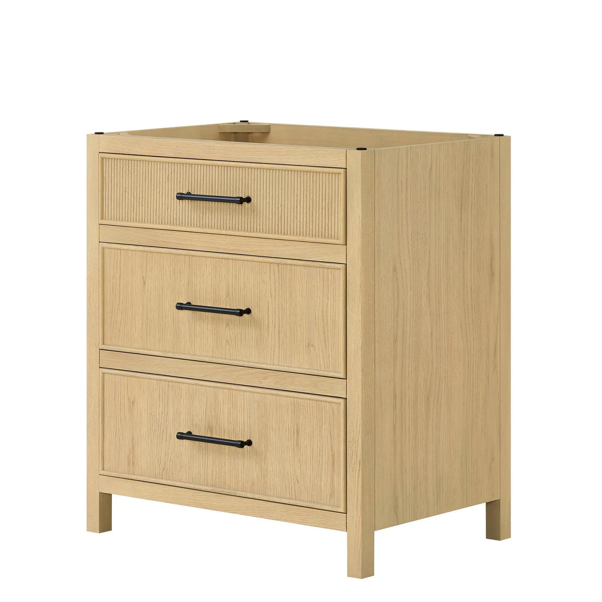 30" Isola Single Bathroom Vanity Scandinavian Oak Matte Black Trim by wyndham View 20
