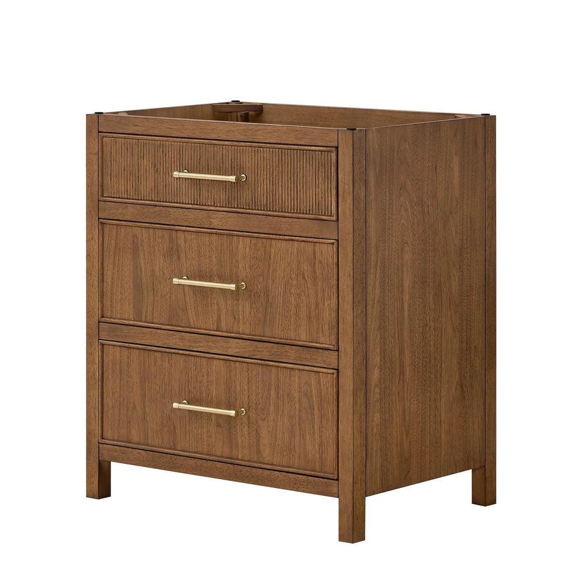 30" Isola Single Bathroom Vanity Toasted Walnut Satin Bronze Trim by wyndham View 20