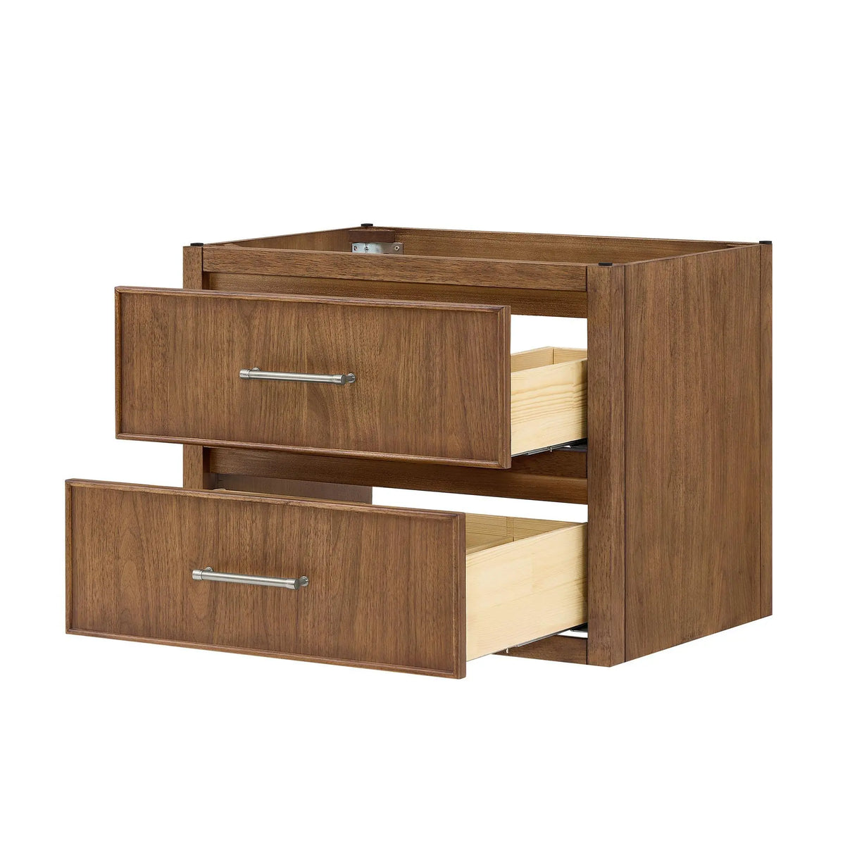 30" Isola Single Wall Mounted Bathroom Vanity Toasted Walnut Brushed Nickel Trim by wyndham View 18