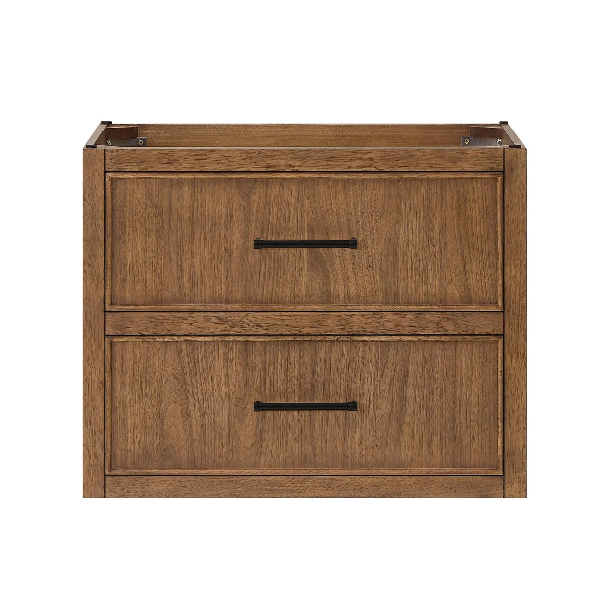 30" Isola Single Wall Mounted Bathroom Vanity Toasted Walnut Matte Black Trim by wyndham View 17