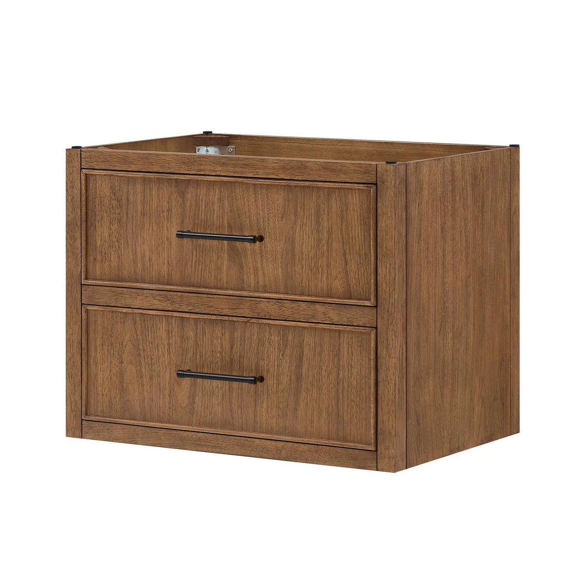 30" Isola Single Wall Mounted Bathroom Vanity Toasted Walnut Matte Black Trim by wyndham View 20