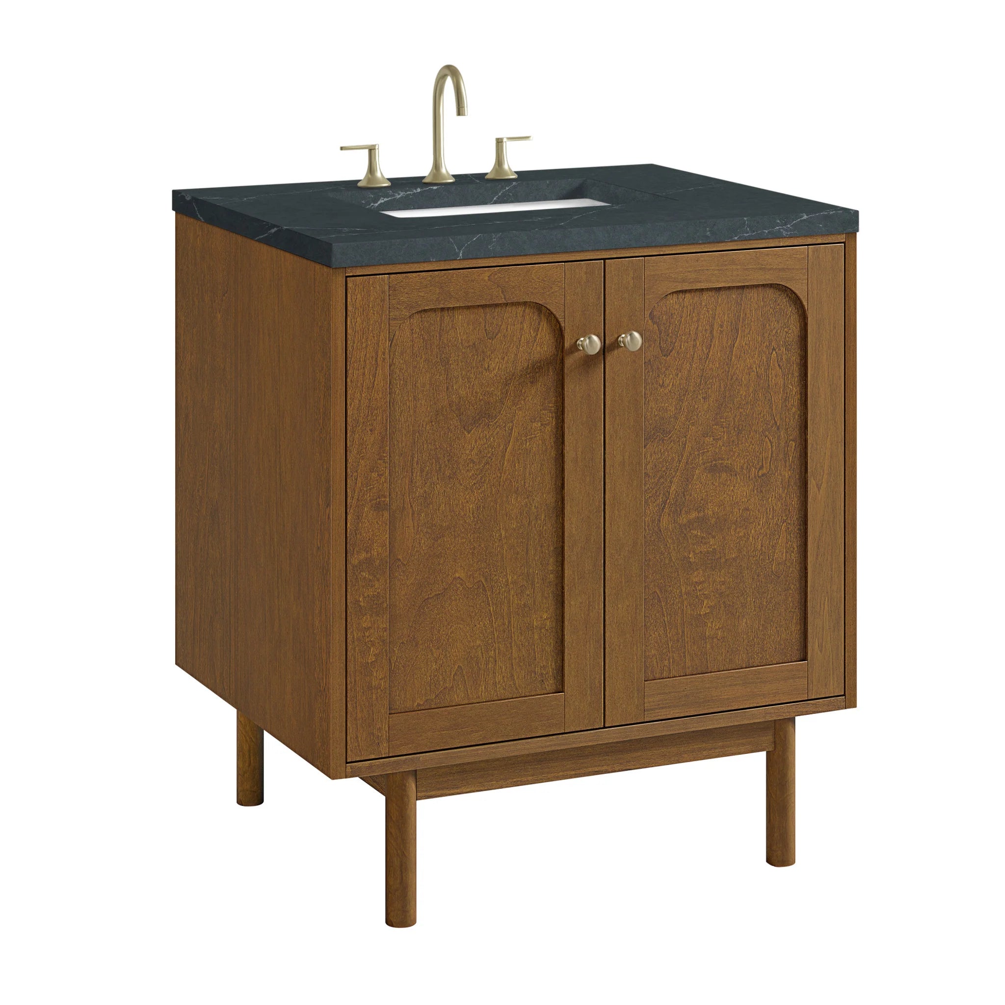 30" Laurent Single Vanity in Honey Oak by James Martin Vanities-Charcoal Soapstone Silestone 15