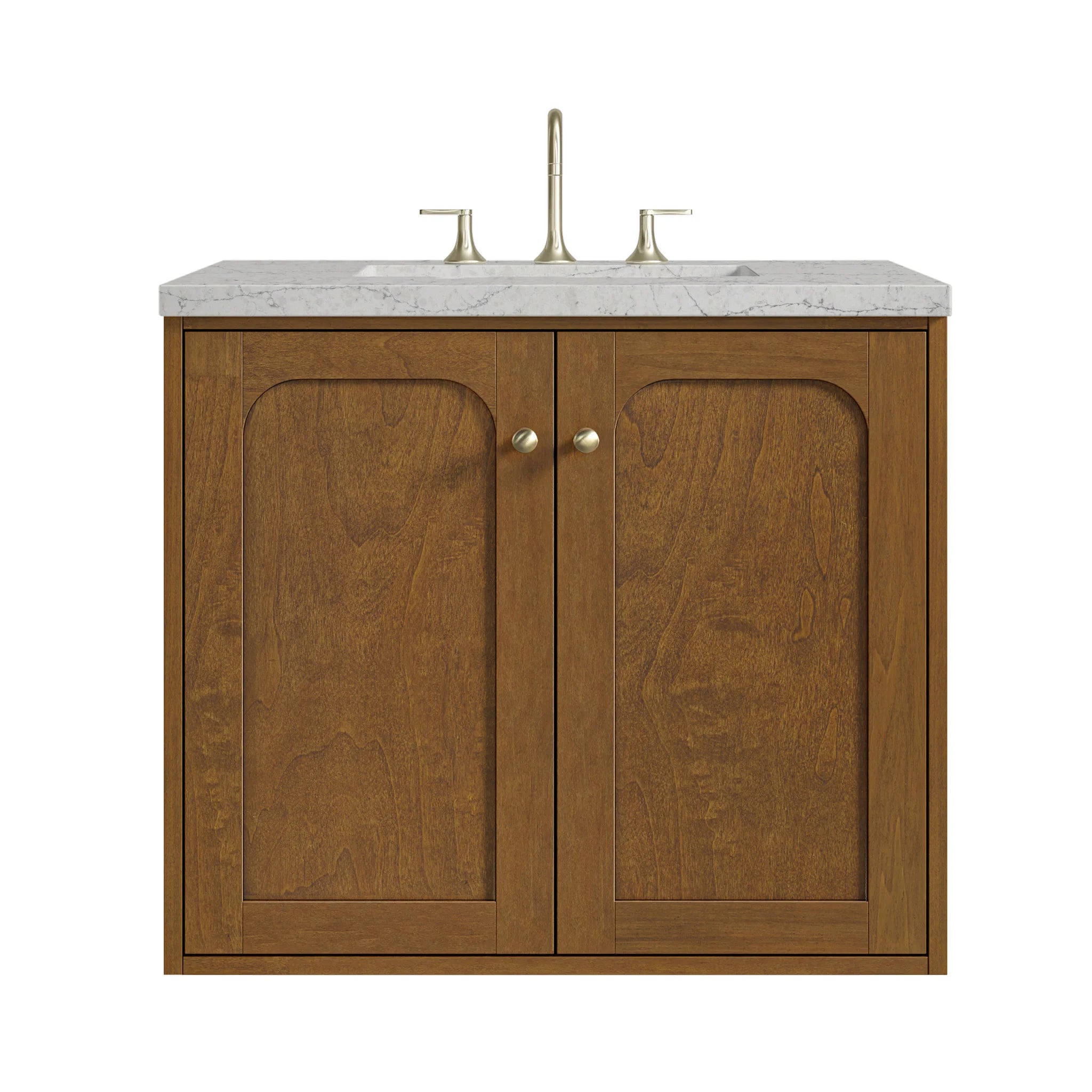 30" Laurent Single Vanity in Honey Oak by James Martin Vanities-Eternal Jasmine Pearl Silestone 1