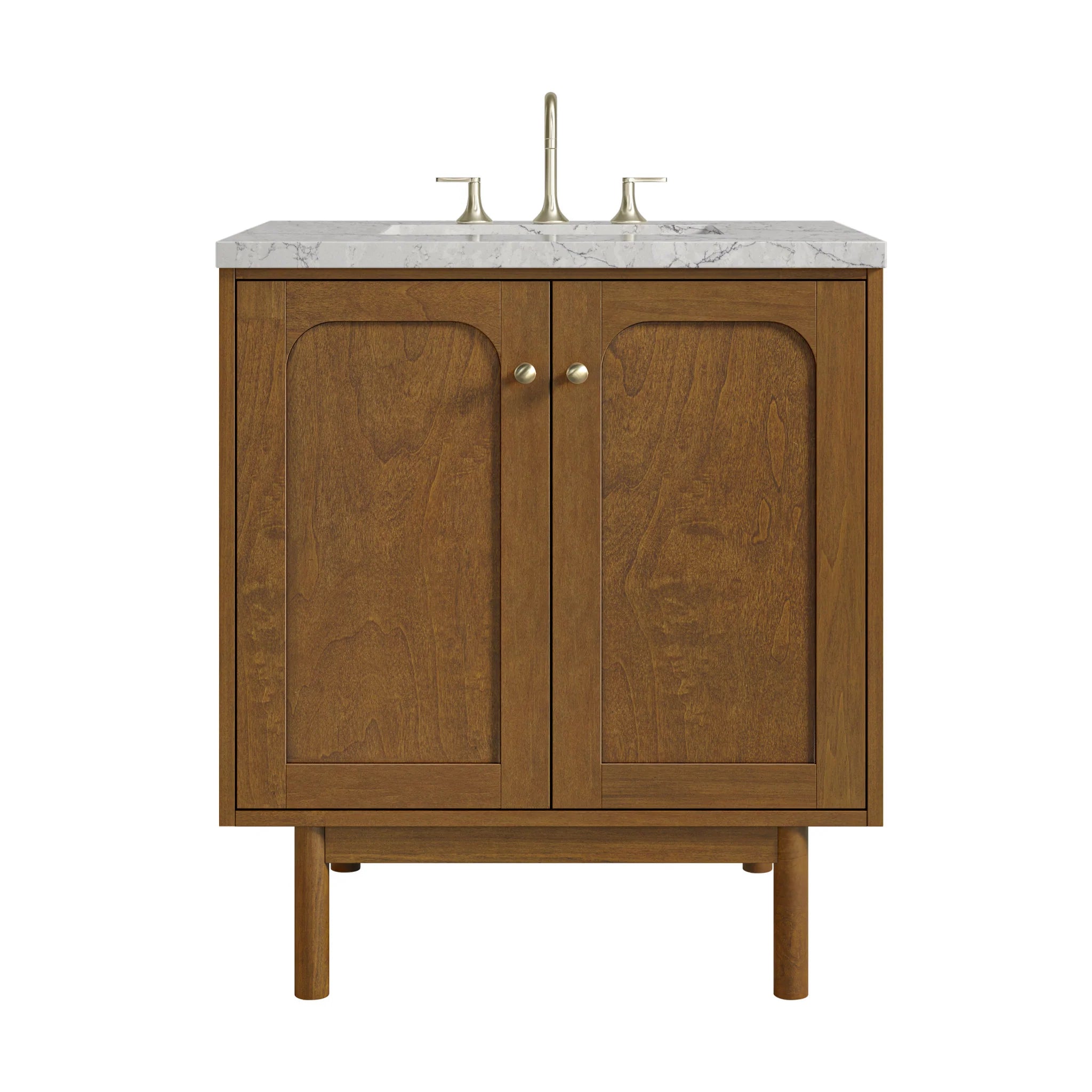 30" Laurent Single Vanity in Honey Oak by James Martin Vanities-Eternal Jasmine Pearl Silestone 
