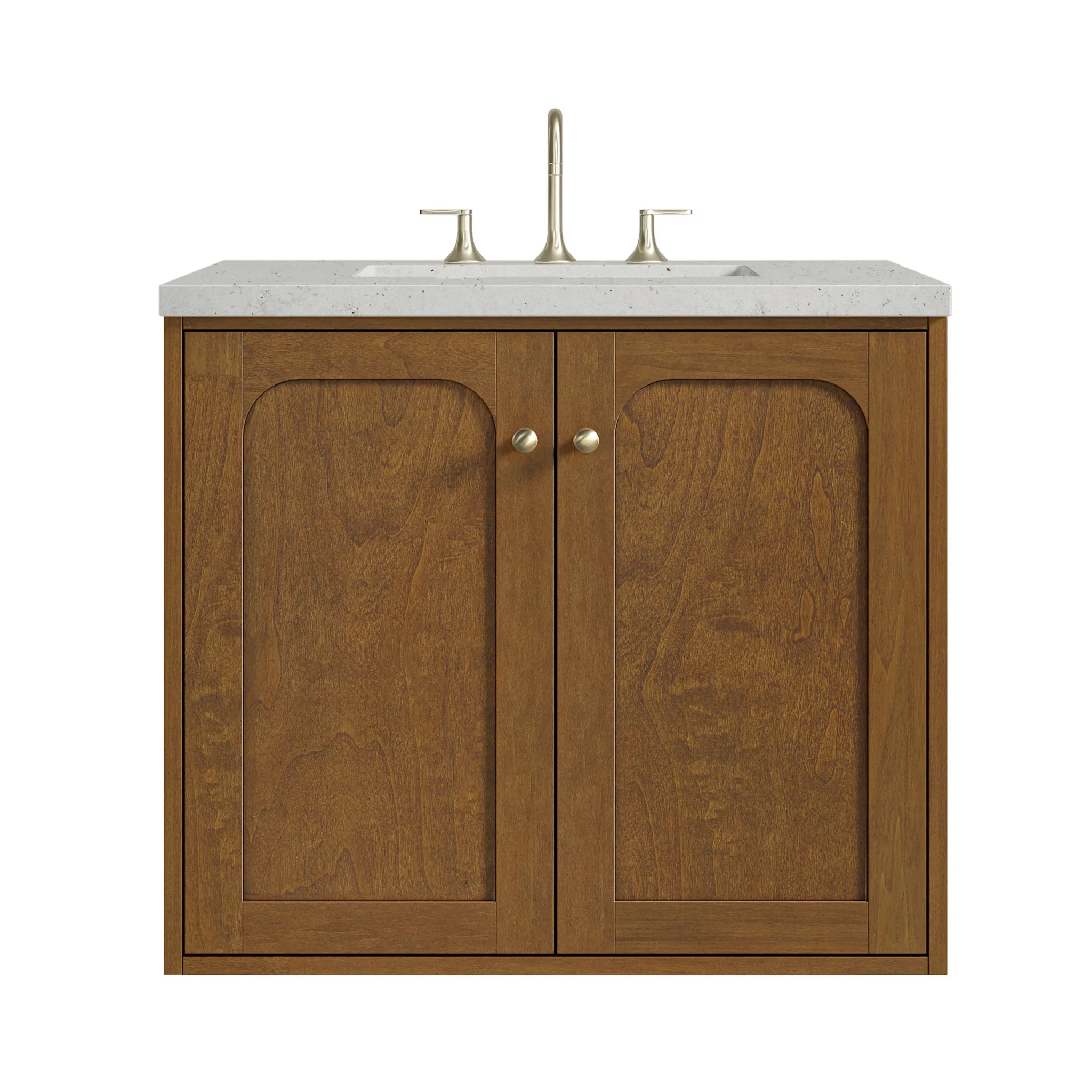 30" Laurent Single Vanity in Honey Oak by James Martin Vanities-Lime Delight Silestone 1