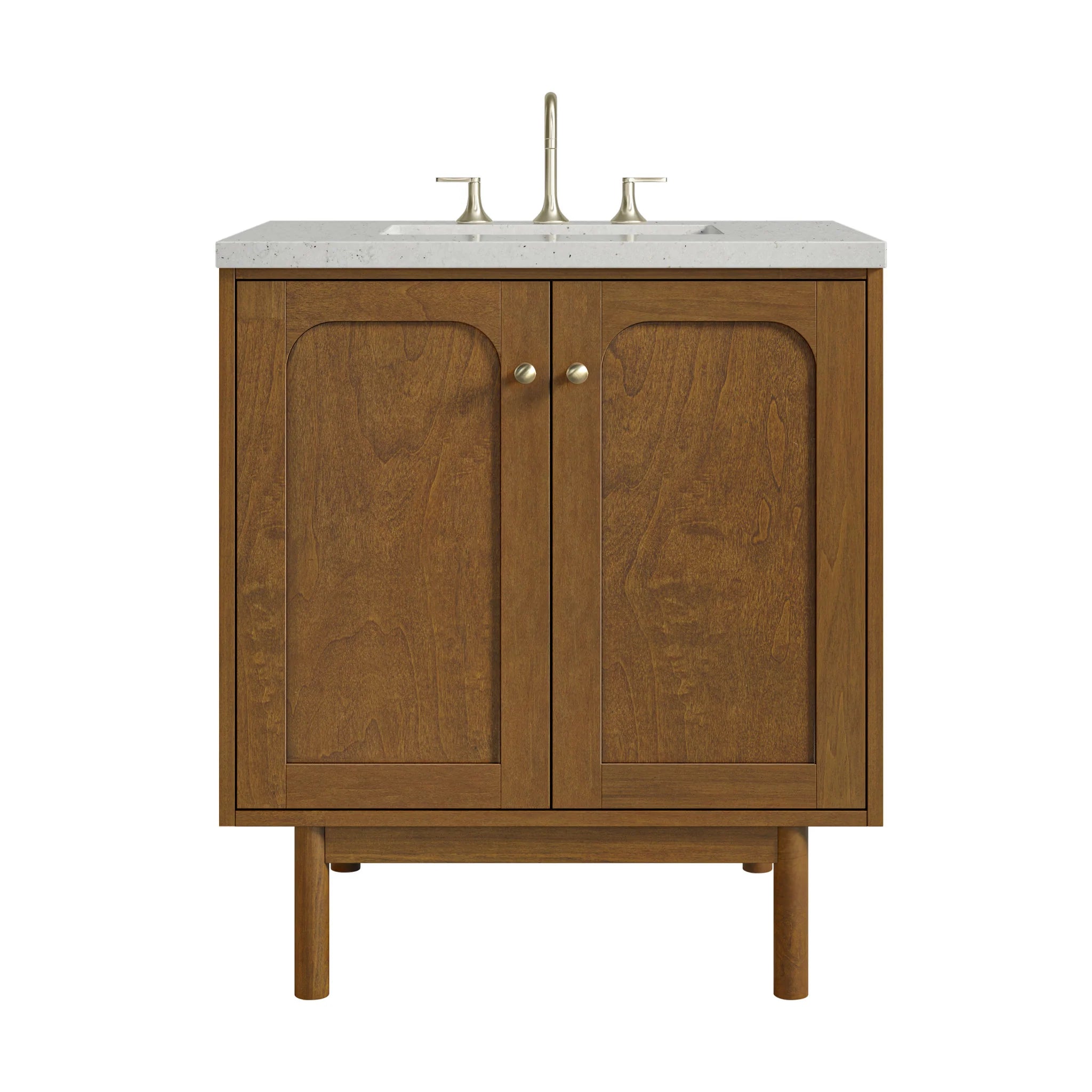 30" Laurent Single Vanity in Honey Oak by James Martin Vanities-Lime Delight Silestone 