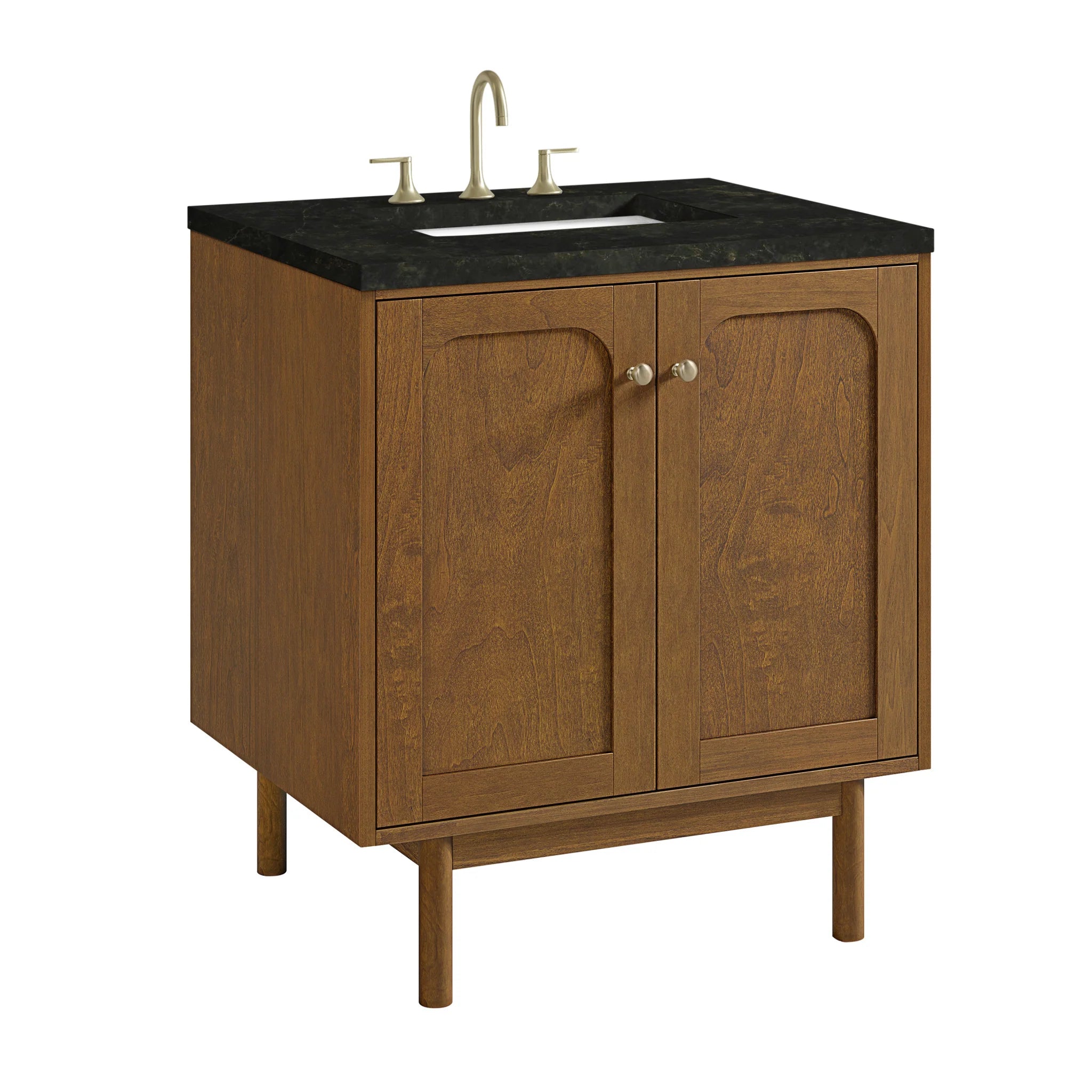 30" Laurent Single Vanity in Honey Oak by James Martin Vanities-Parisien Bleu Silestone 15