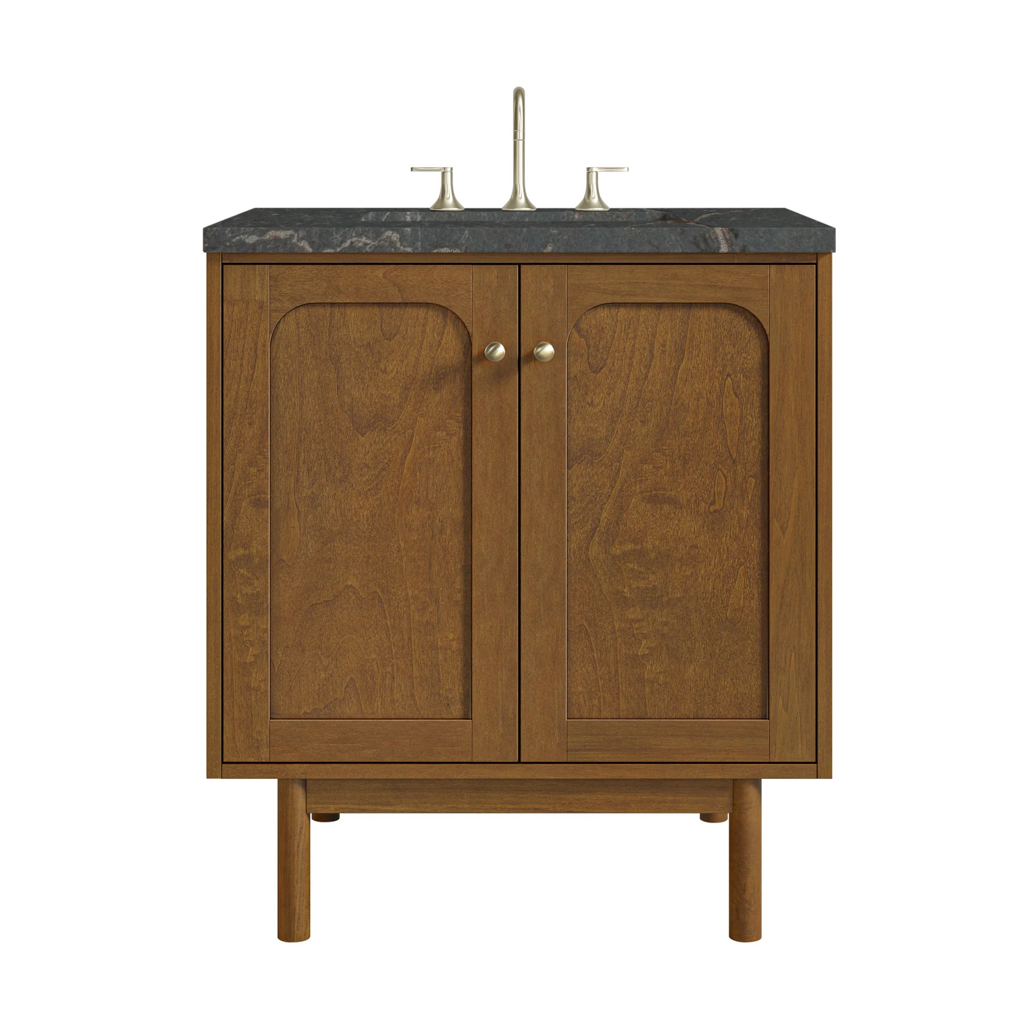 30" Laurent Single Vanity in Honey Oak by James Martin Vanities-Parisien Bleu Silestone 