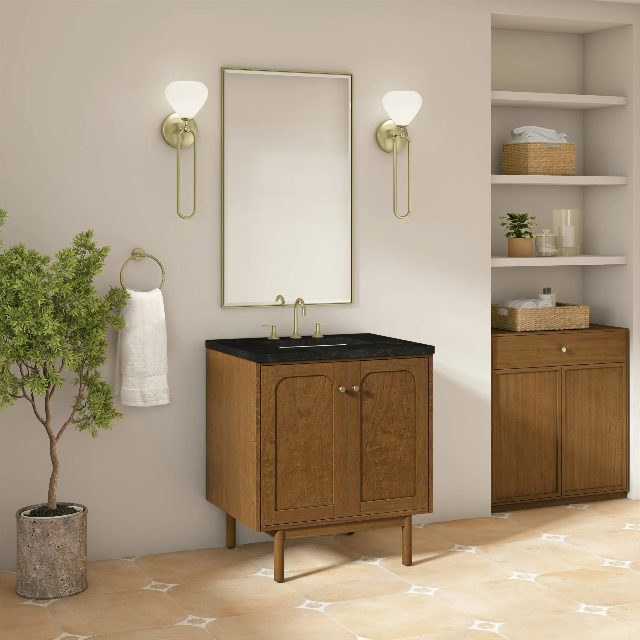 30" Laurent Single Vanity in Honey Oak by James Martin Vanities-Phantome Eclos 4