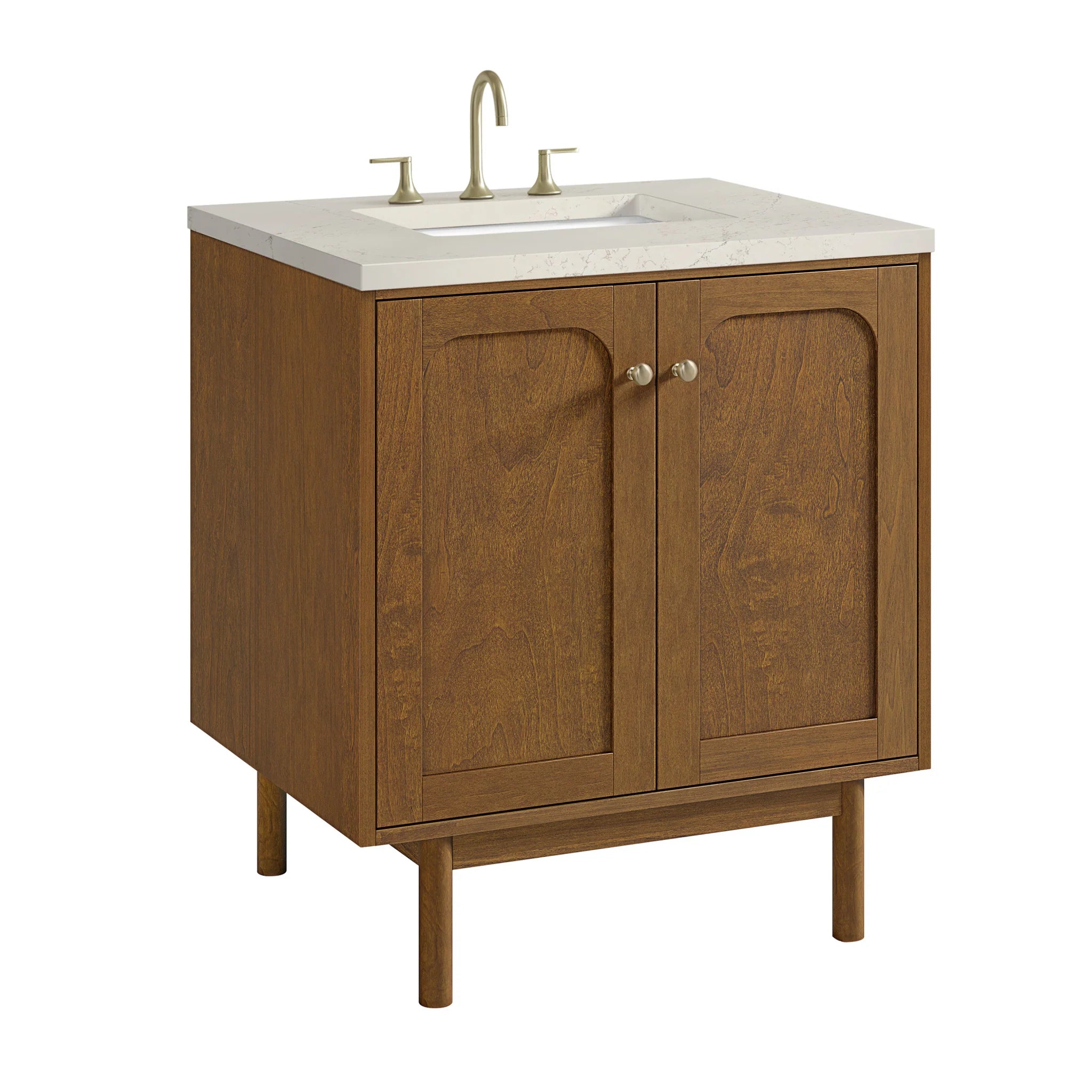 30" Laurent Single Vanity in Honey Oak by James Martin Vanities-Siberian Silestone 15