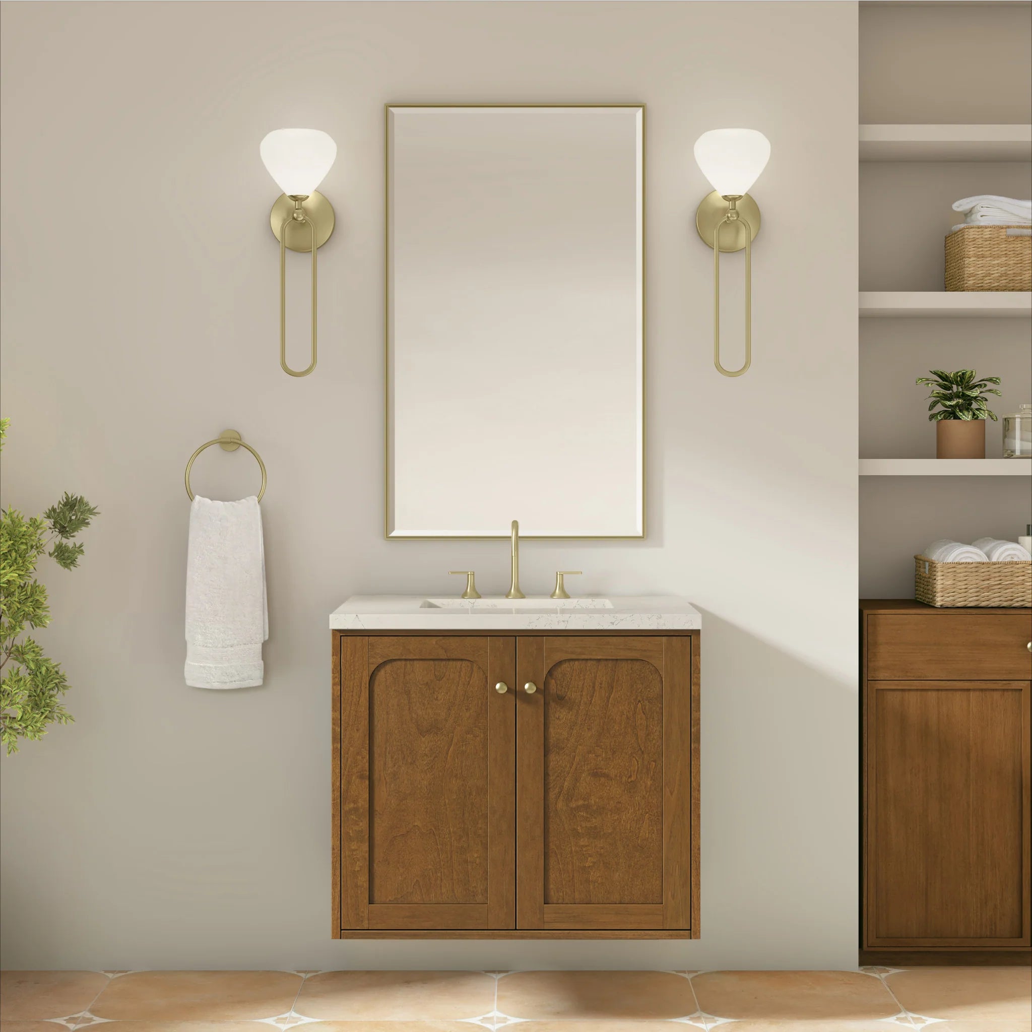 30" Laurent Single Vanity in Honey Oak by James Martin Vanities-Siberian Silestone 3