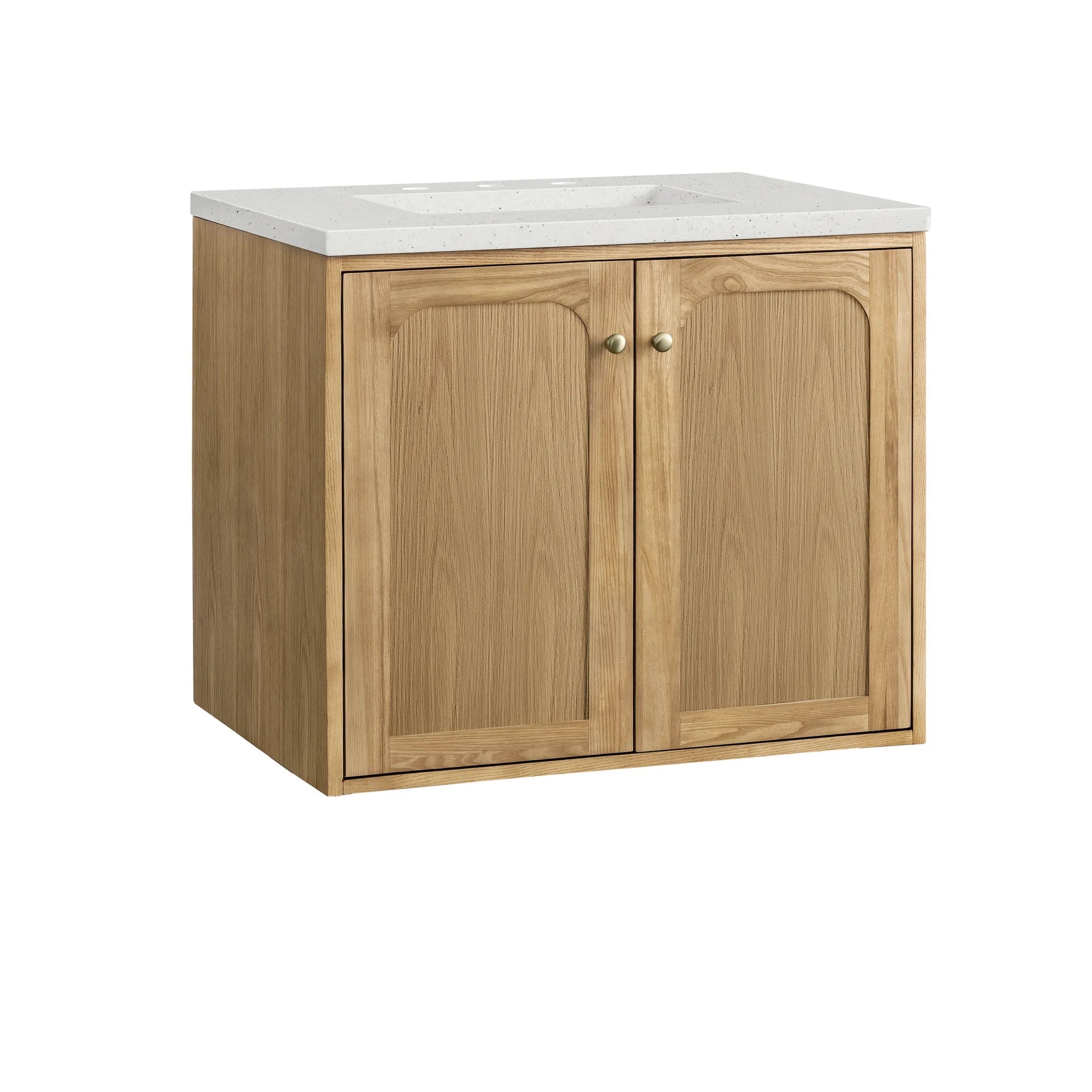 30" Laurent Single Vanity in Light Natural Oak-Lime Delight Silestone-8" Widespread image 12