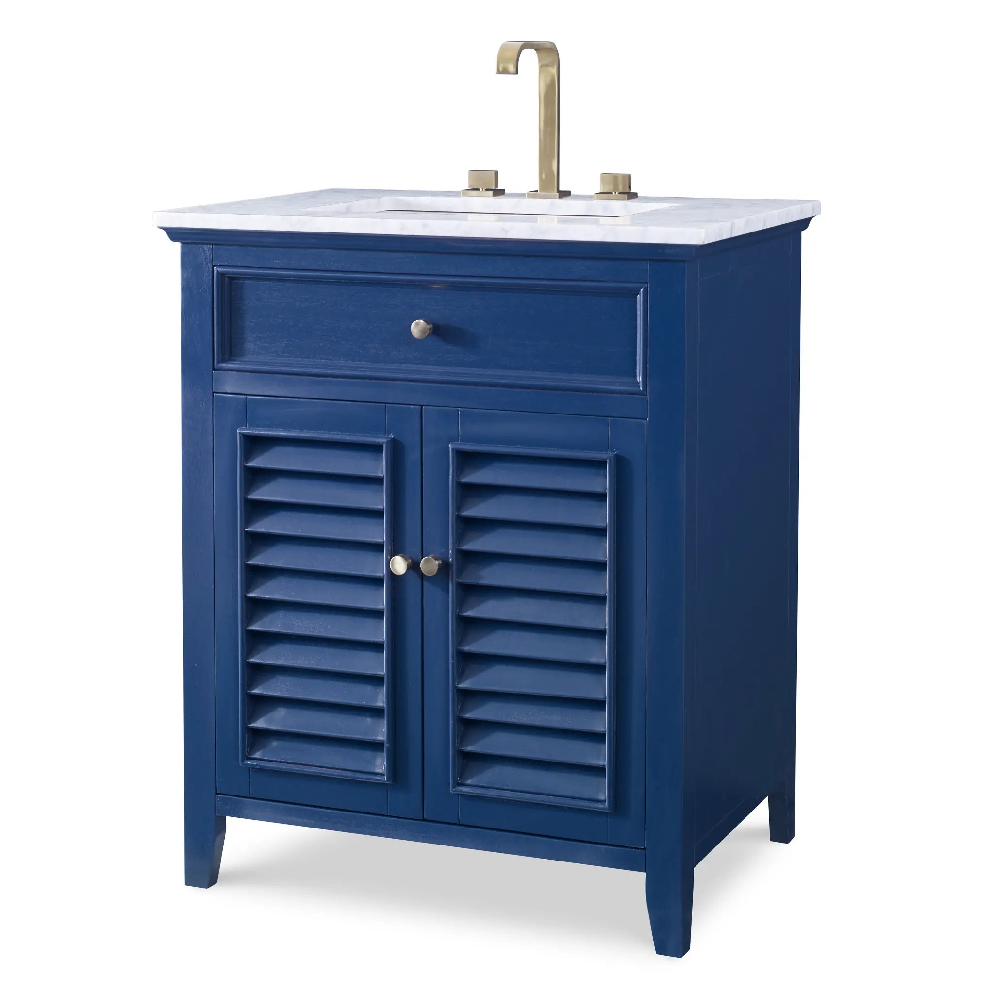 30" Louvered Medium Sink Chest - Cadet Blue by Ambella Home image 1