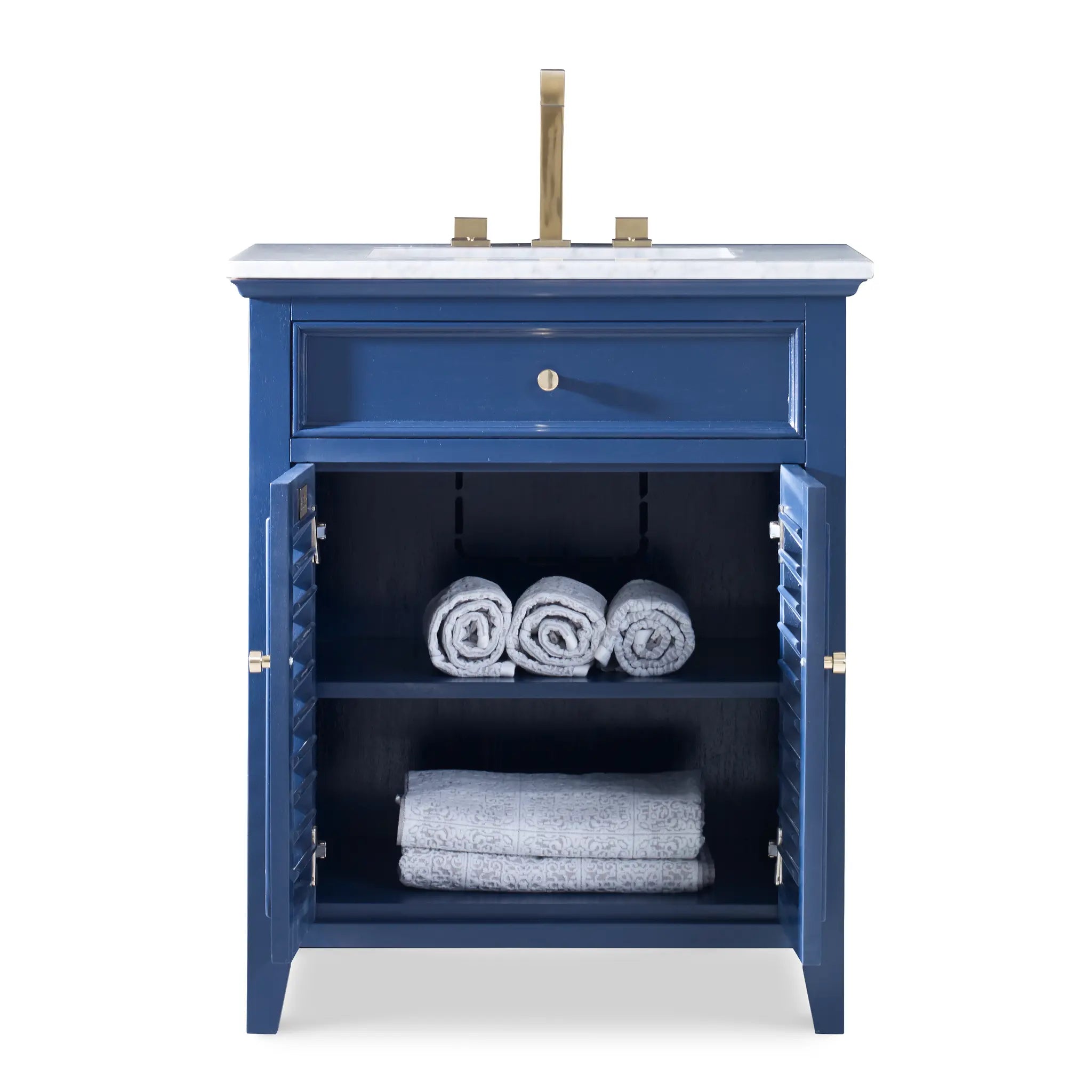 30" Louvered Medium Sink Chest - Cadet Blue by Ambella Home image 4