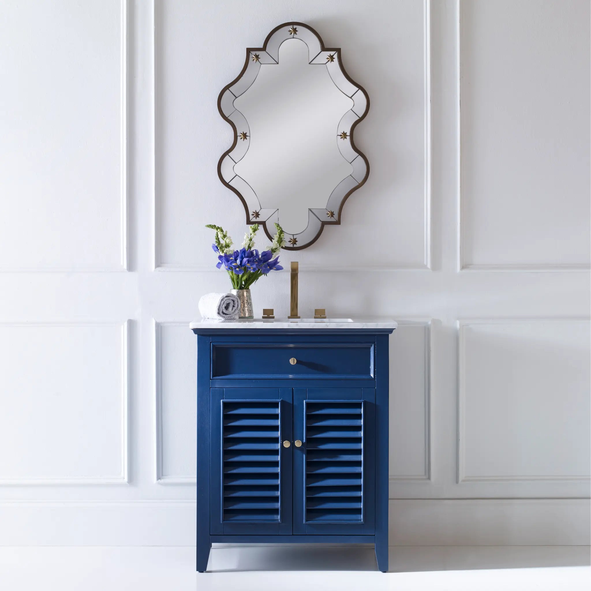 30" Louvered Medium Sink Chest - Cadet Blue by Ambella Home image 6