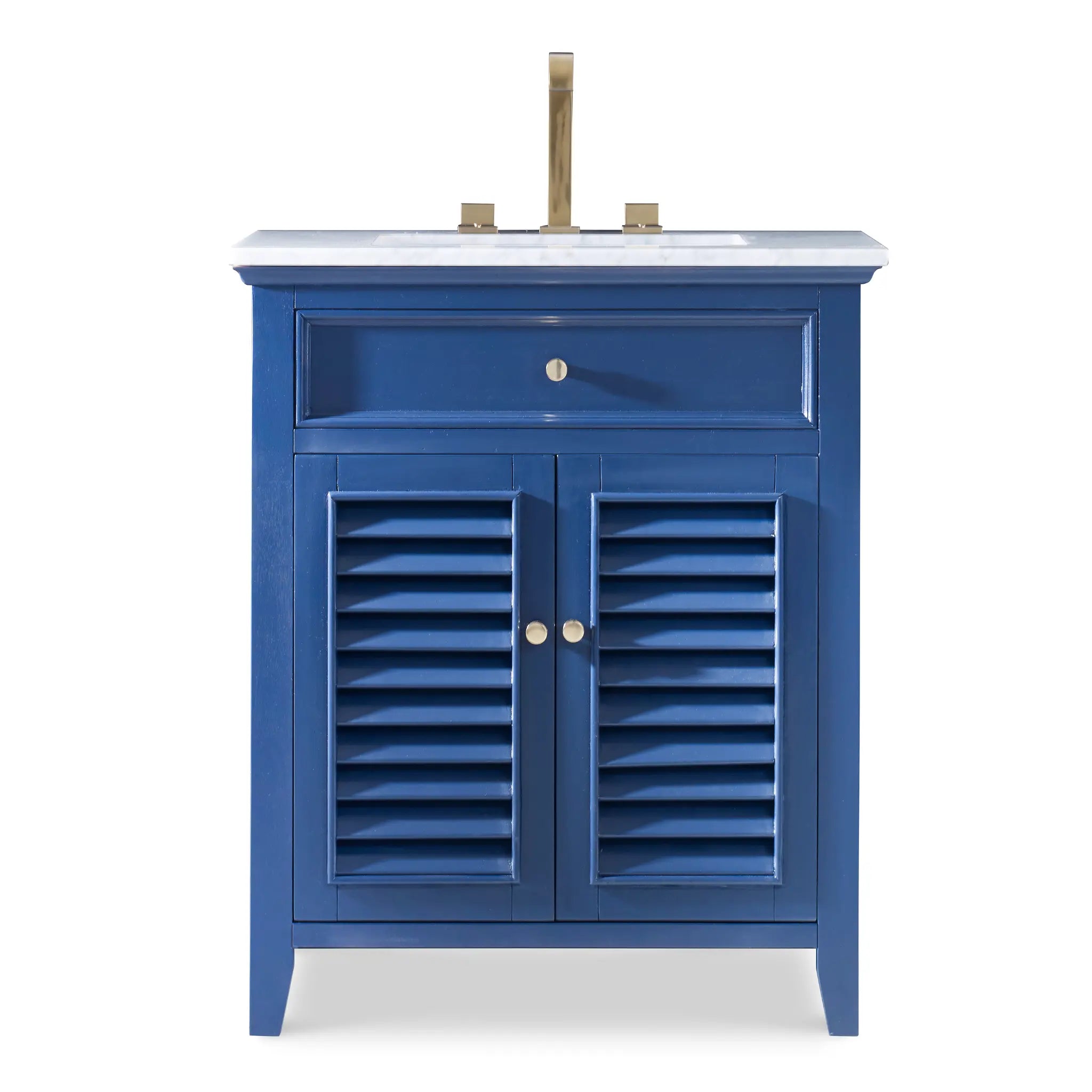 30" Louvered Medium Sink Chest - Cadet Blue by Ambella Home image