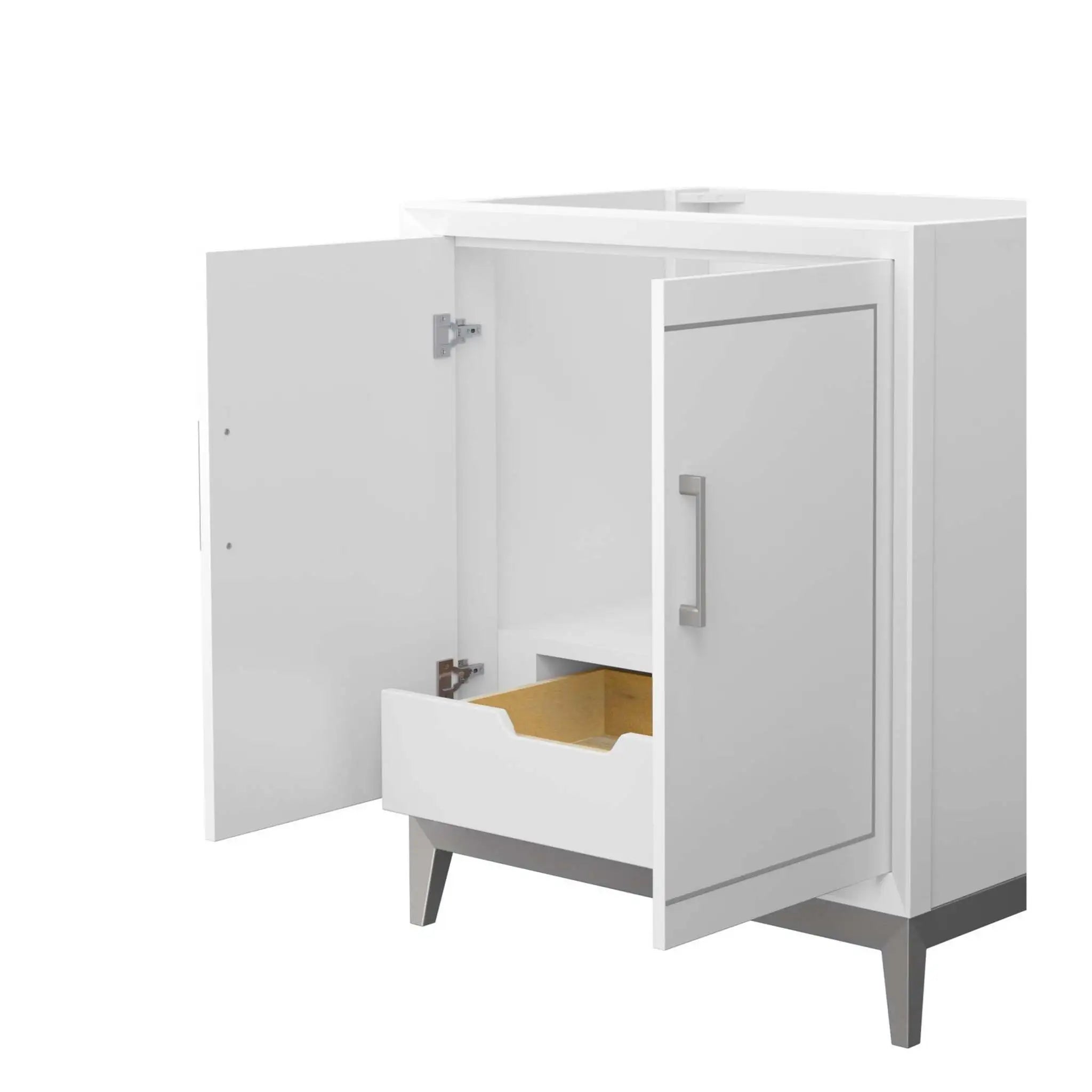 30" Marlena Single Bathroom Vanity in White with Brushed Nickel Trim by Wyndham