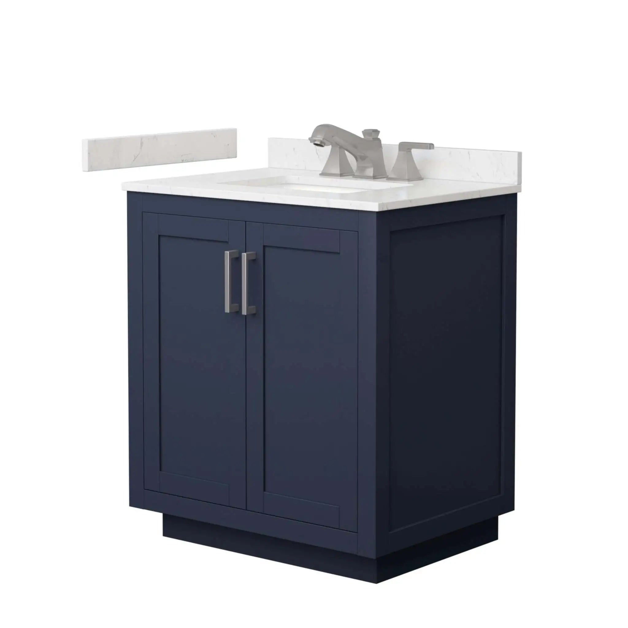 30" Miranda Single Bathroom Vanity in Dark Blue with Brushed Nickel Trim by Wyndham