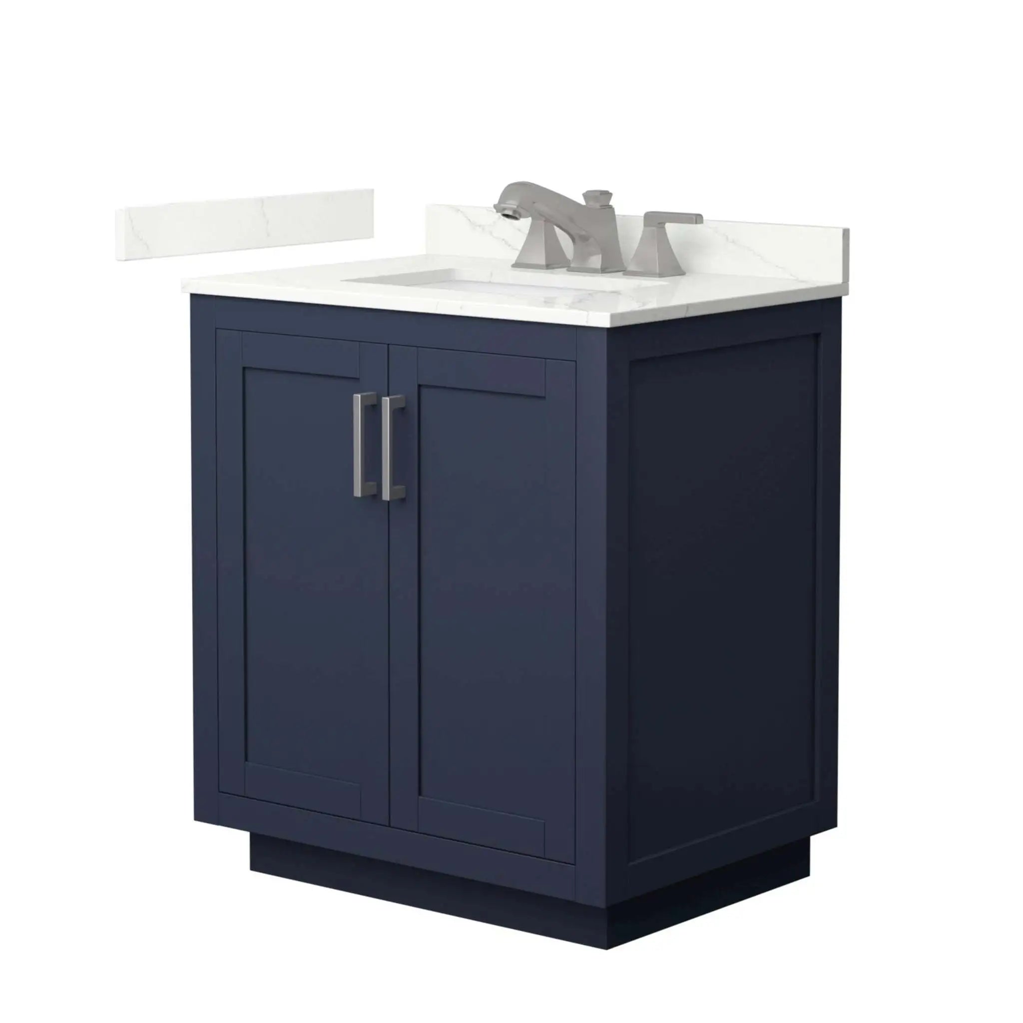 30" Miranda Single Bathroom Vanity in Dark Blue with Brushed Nickel Trim by Wyndham