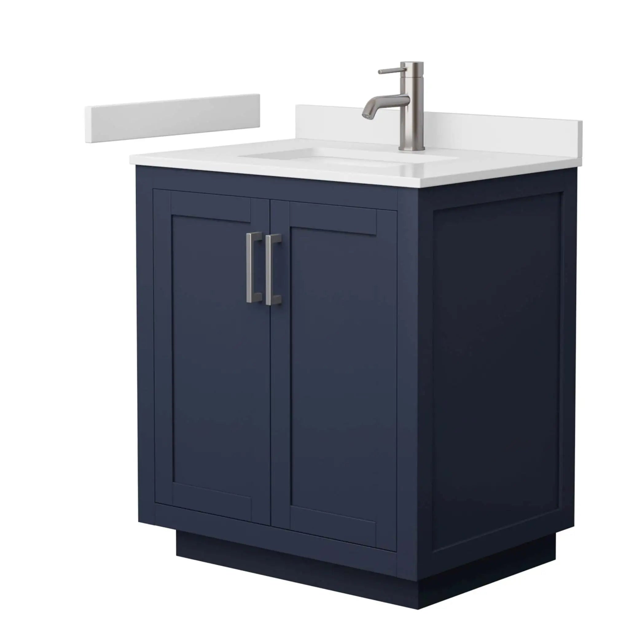 30" Miranda Single Bathroom Vanity in Dark Blue with Brushed Nickel Trim by Wyndham