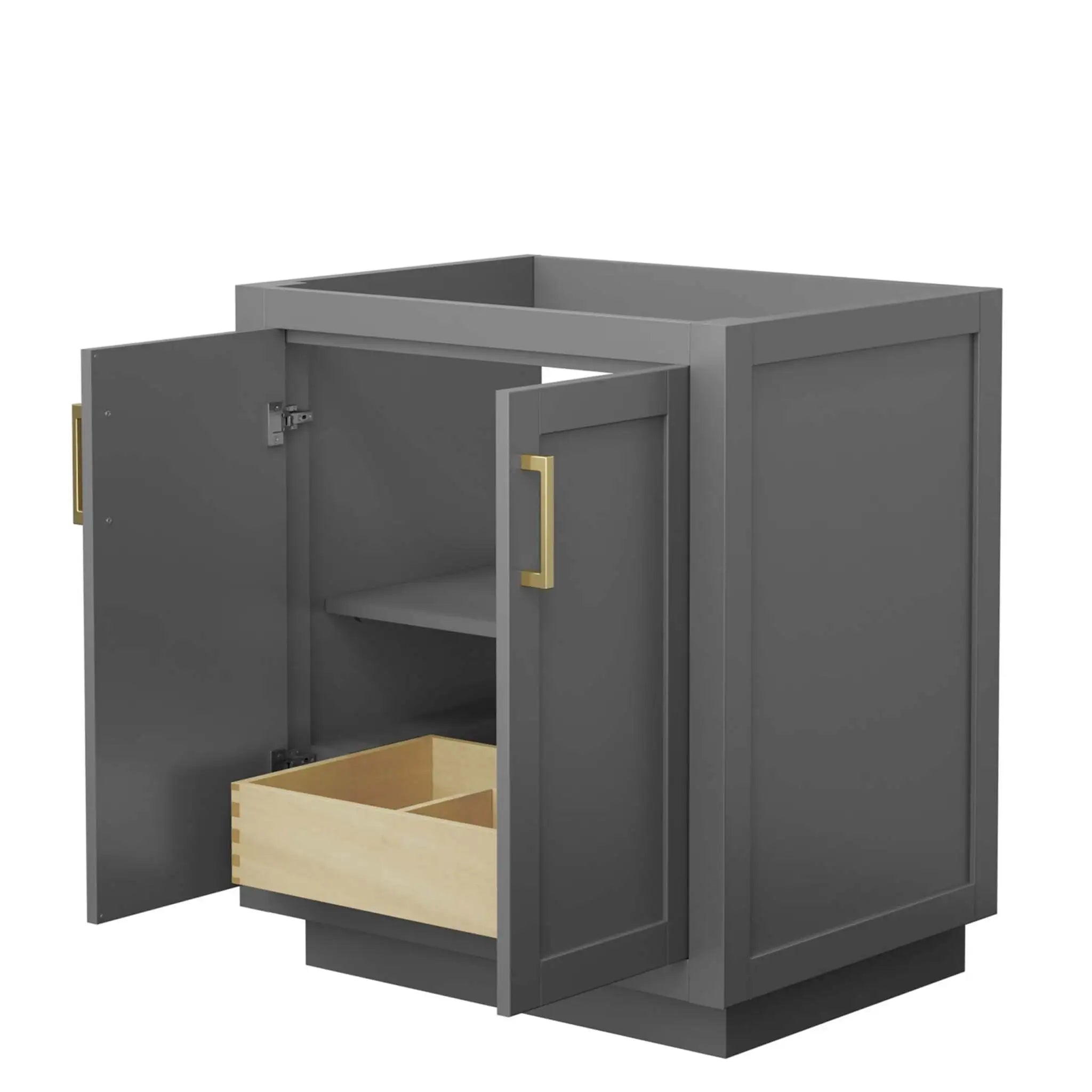 30" Miranda Single Bathroom Vanity in Dark Gray with Brushed Gold Trim by Wyndham