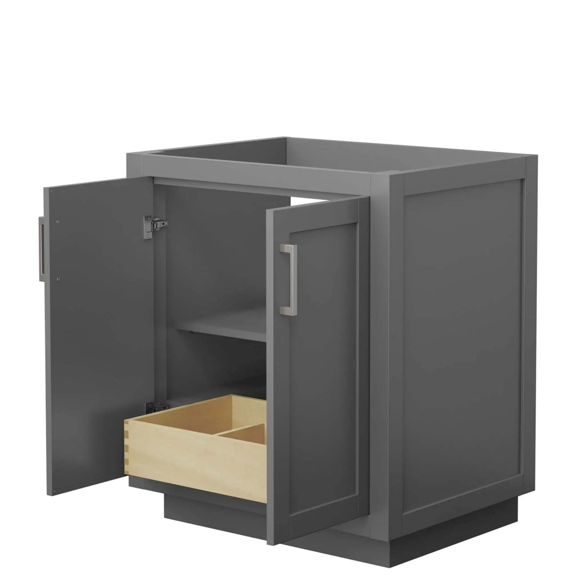 30" Miranda Single Bathroom Vanity in Dark Gray with Brushed Nickel Trim by Wyndham