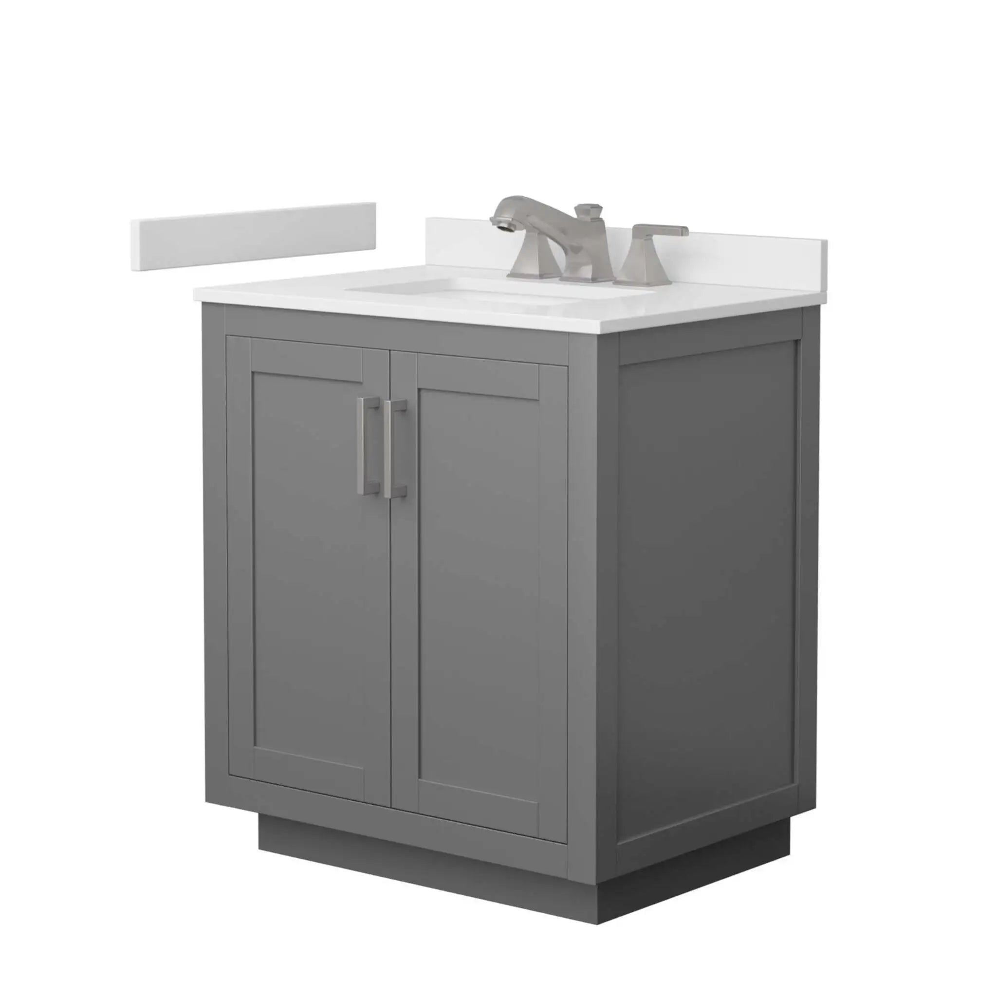 30" Miranda Single Bathroom Vanity in Dark Gray with Brushed Nickel Trim by Wyndham