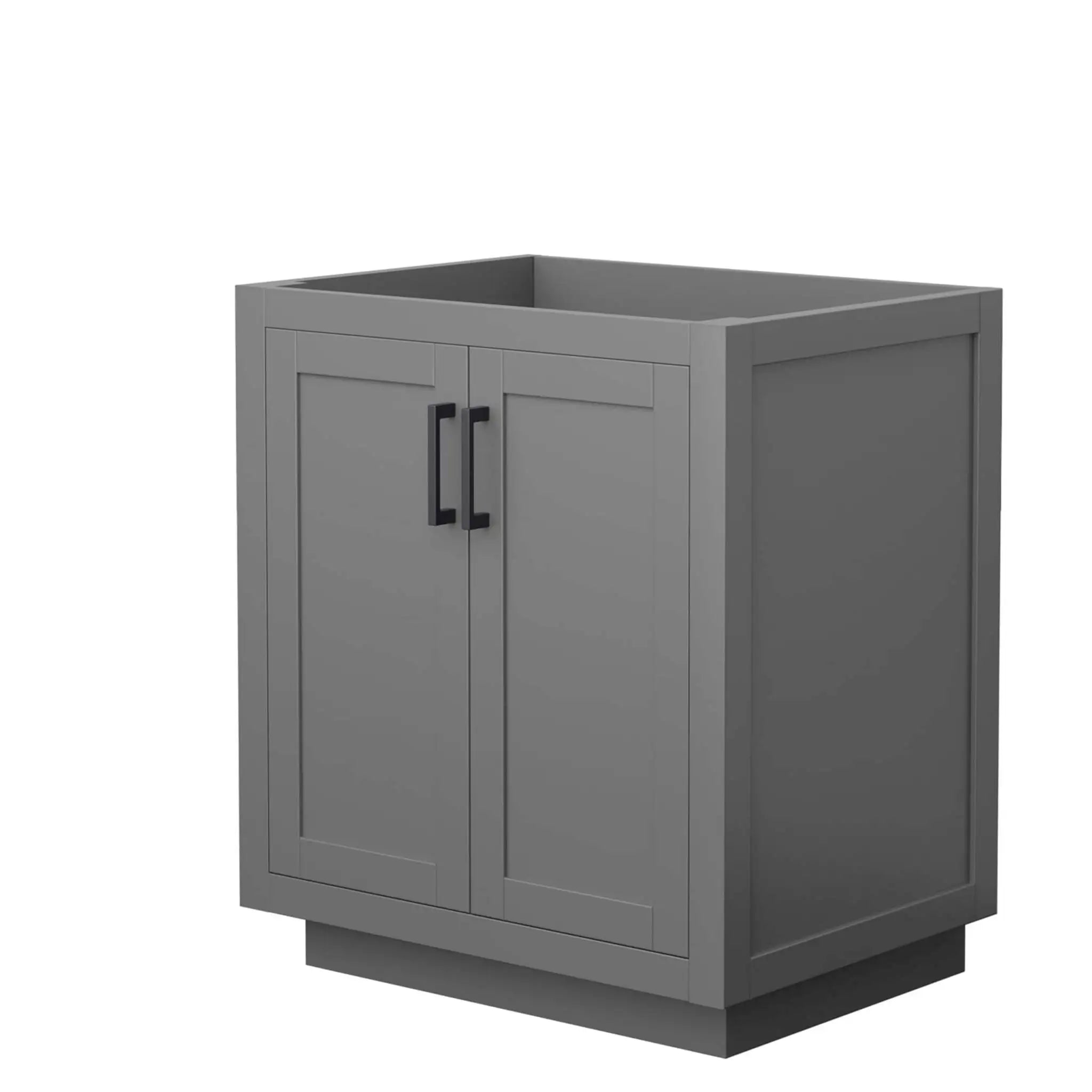 30" Miranda Single Bathroom Vanity in Dark Gray with Matte Black Trim by Wyndham