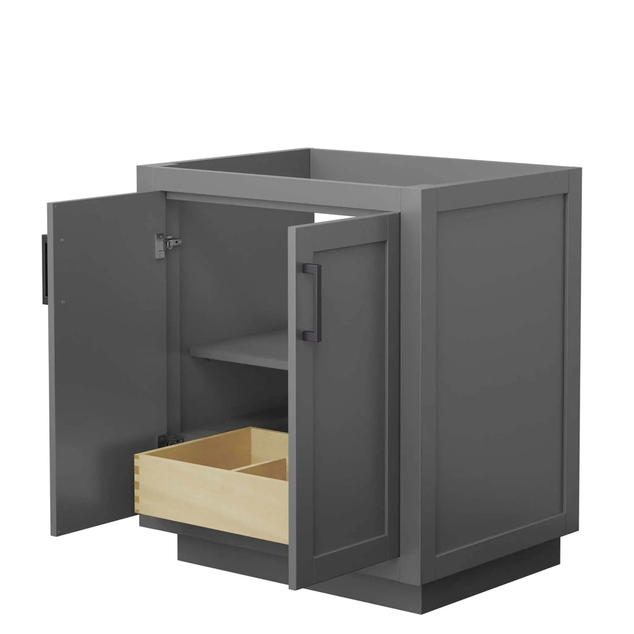 30" Miranda Single Bathroom Vanity in Dark Gray with Matte Black Trim by Wyndham