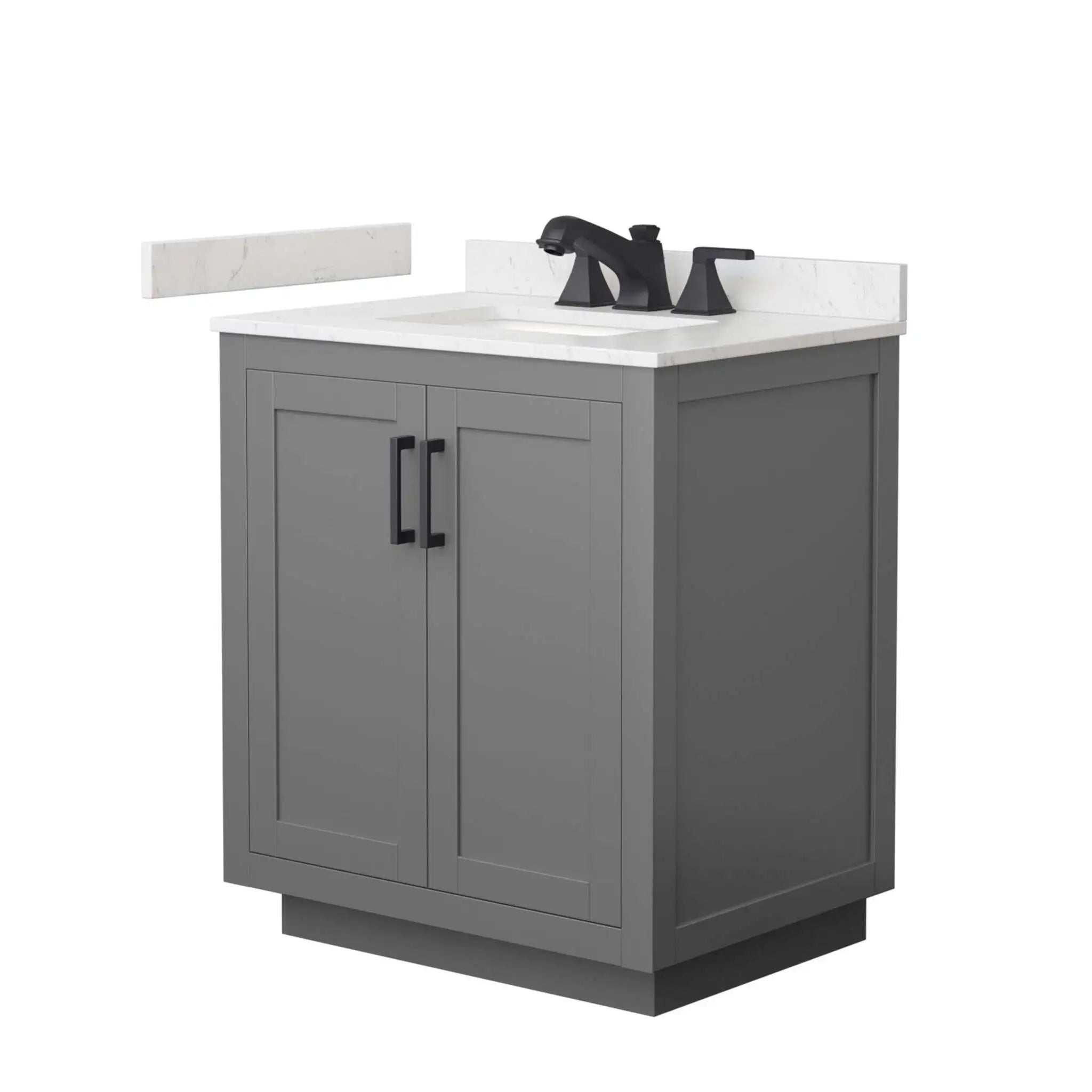 30" Miranda Single Bathroom Vanity in Dark Gray with Matte Black Trim by Wyndham