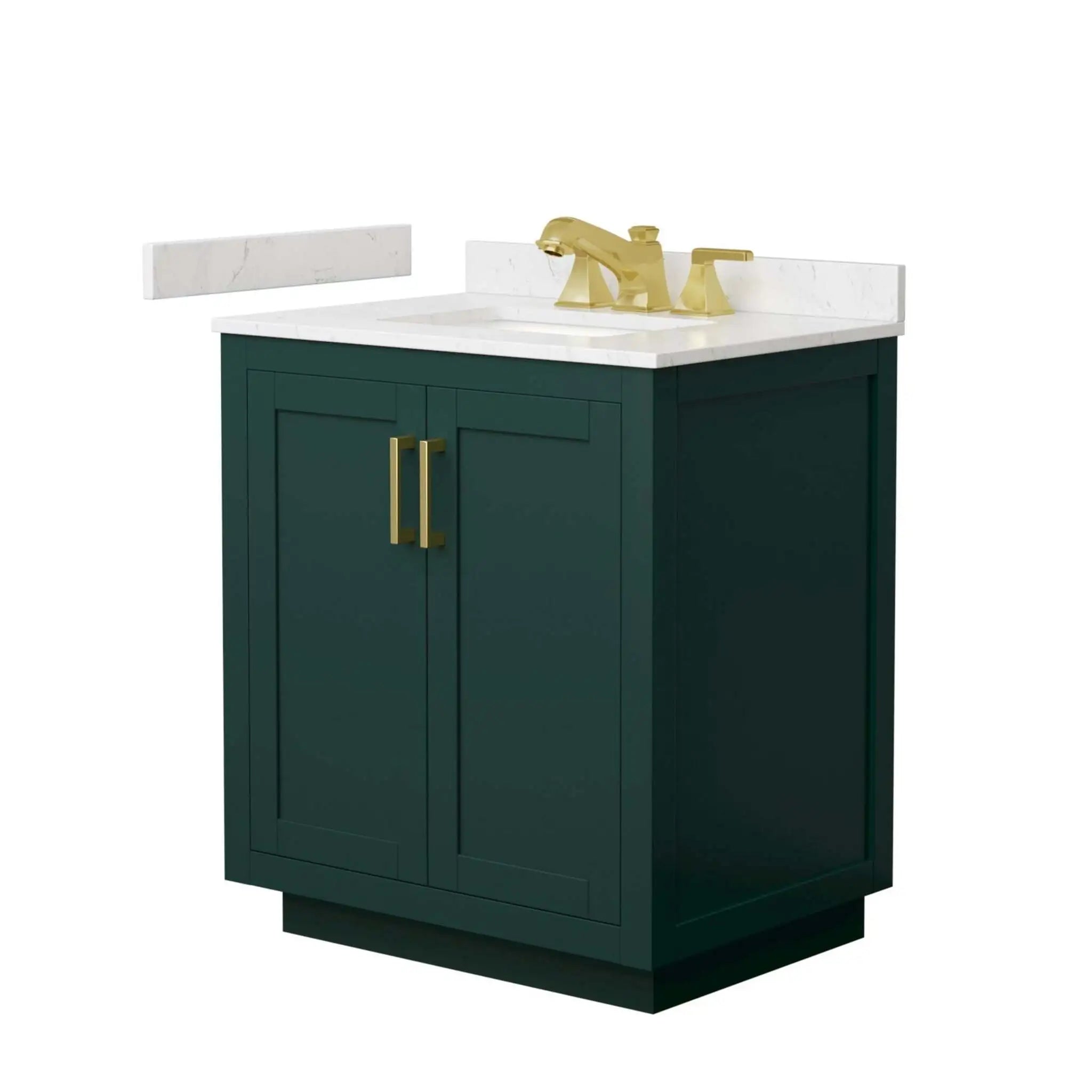 30" Miranda Single Bathroom Vanity in Green with Brushed Gold Trim by Wyndham