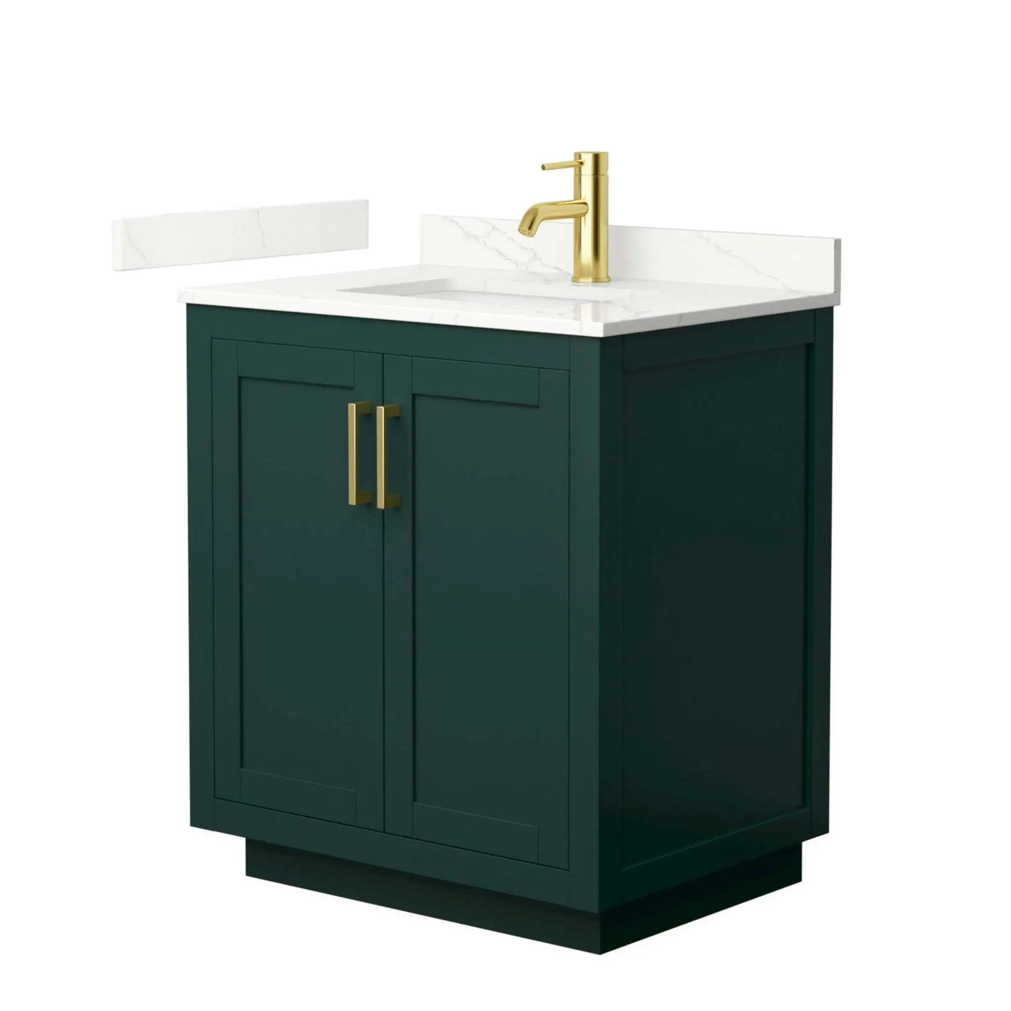 30" Miranda Single Bathroom Vanity in Green with Brushed Gold Trim by Wyndham
