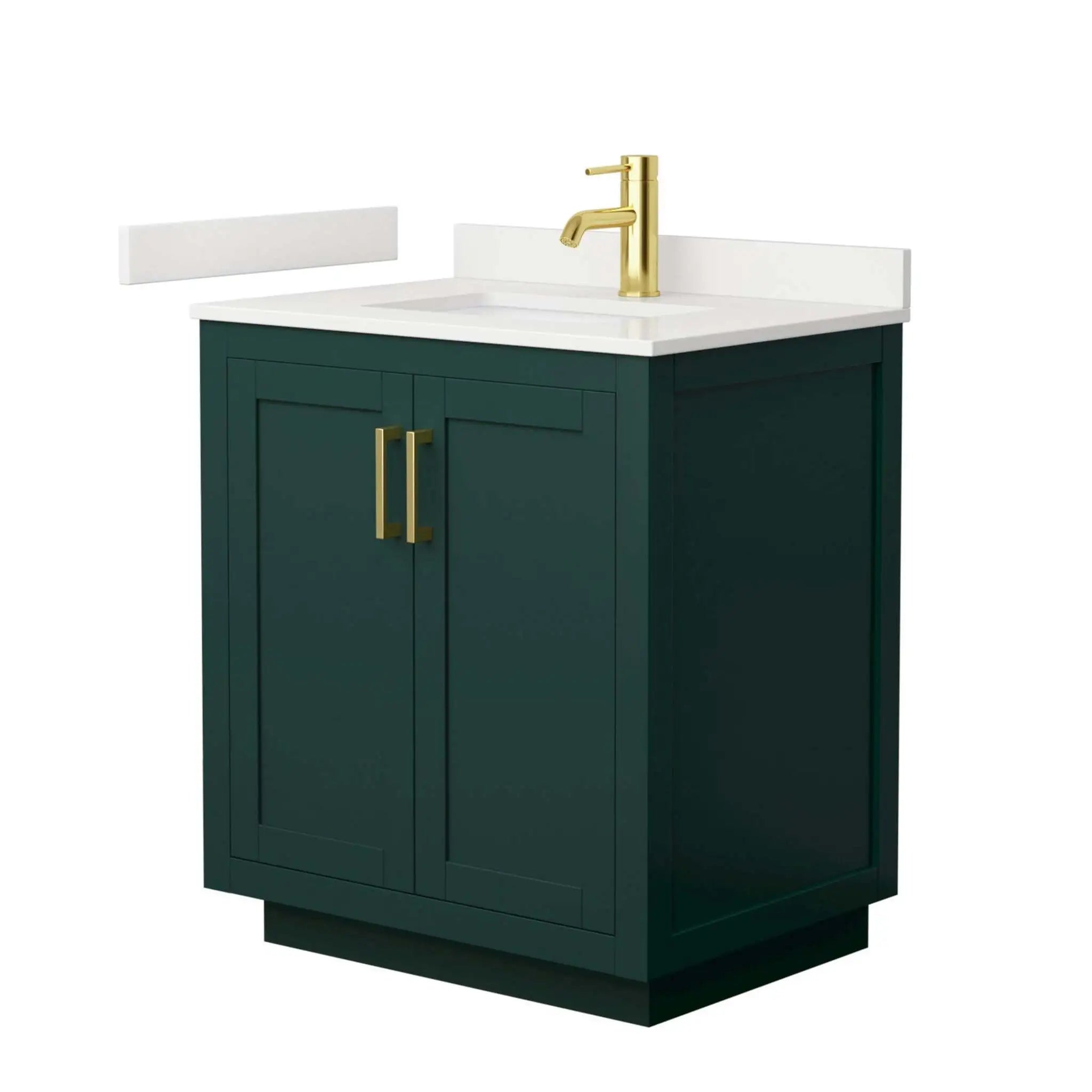 30" Miranda Single Bathroom Vanity in Green with Brushed Gold Trim by Wyndham