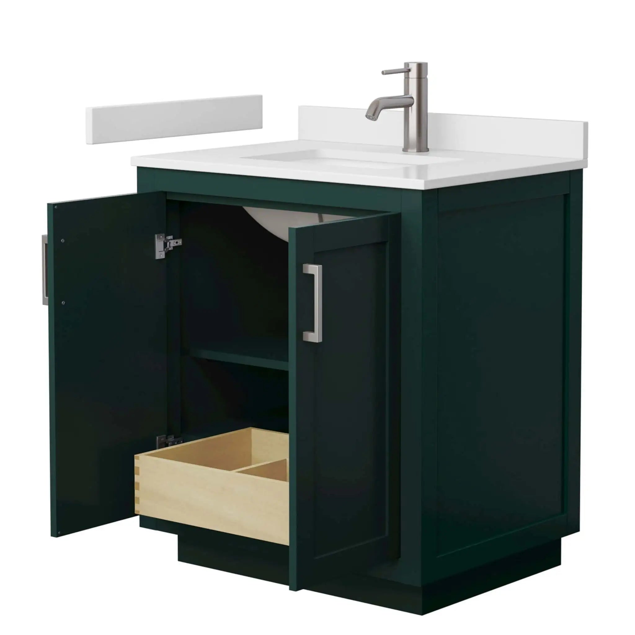 30" Miranda Single Bathroom Vanity in Green with Brushed Nickel Trim by Wyndham