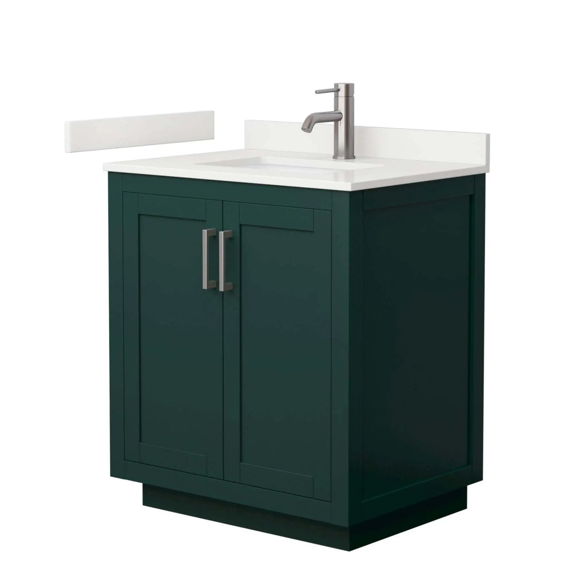 30" Miranda Single Bathroom Vanity in Green with Brushed Nickel Trim by Wyndham
