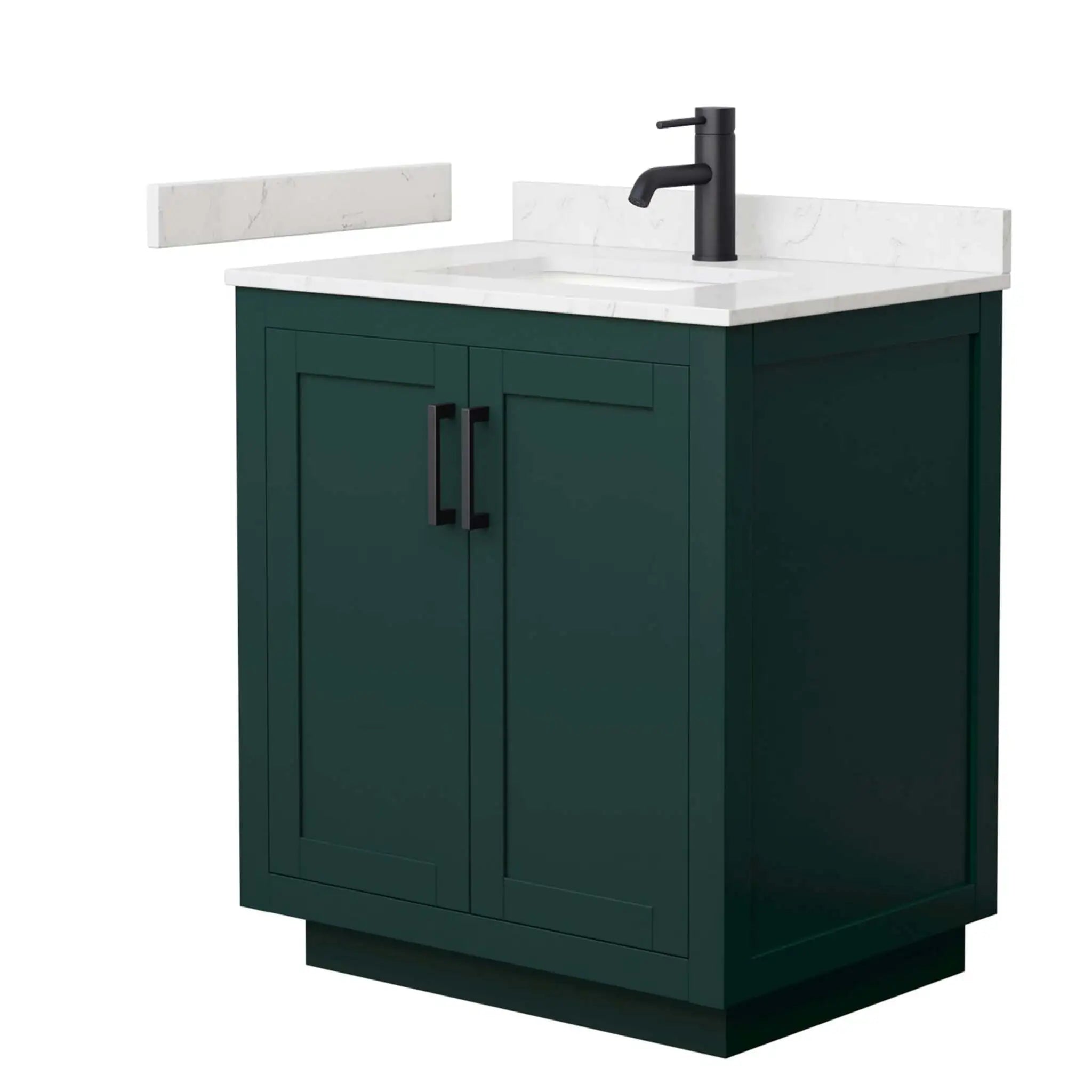 30" Miranda Single Bathroom Vanity in Green with Matte Black Trim by Wyndham