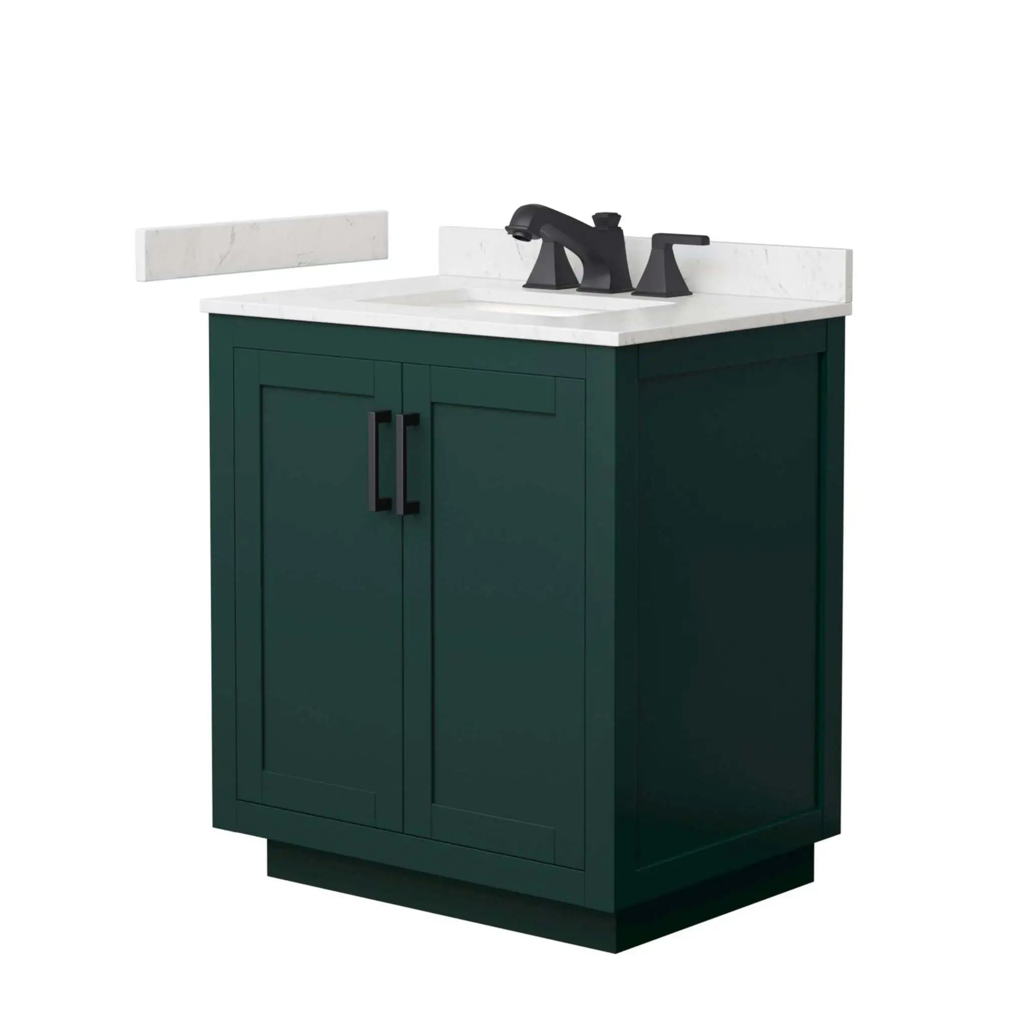 30" Miranda Single Bathroom Vanity in Green with Matte Black Trim by Wyndham