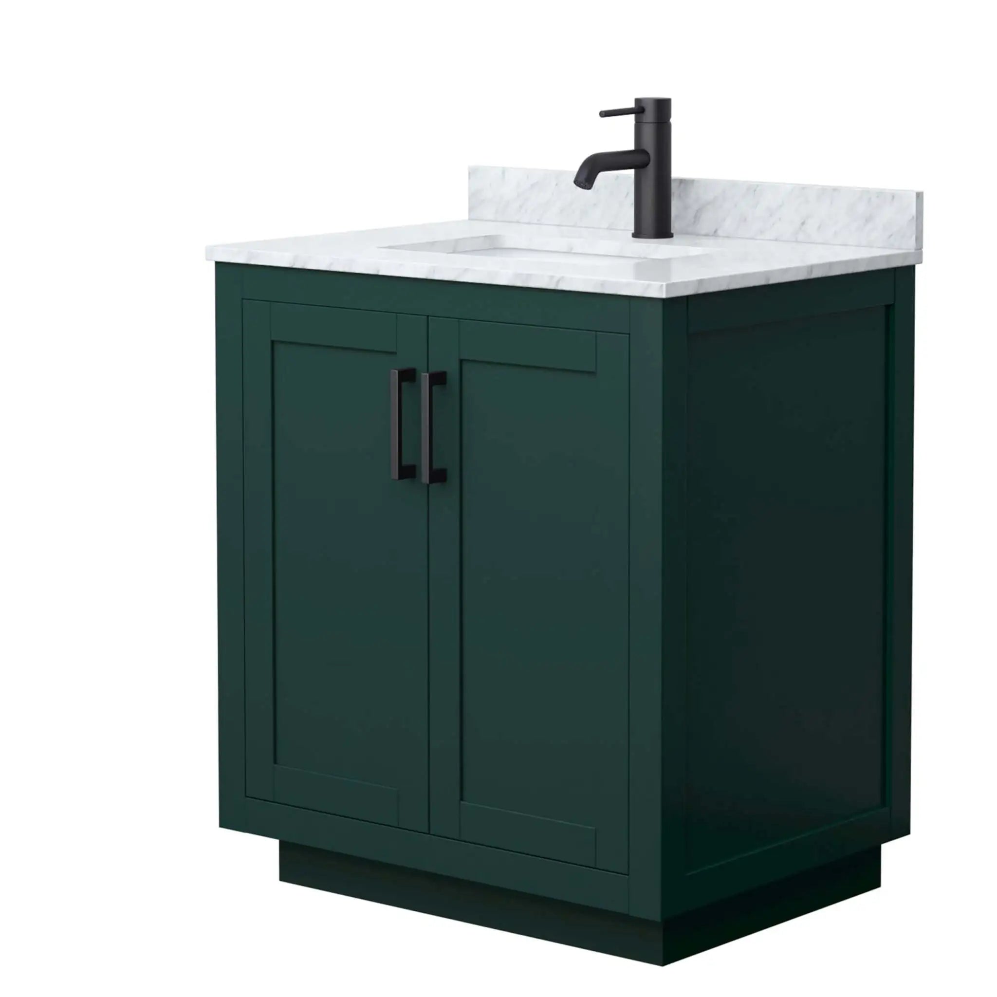 30" Miranda Single Bathroom Vanity in Green with Matte Black Trim by Wyndham