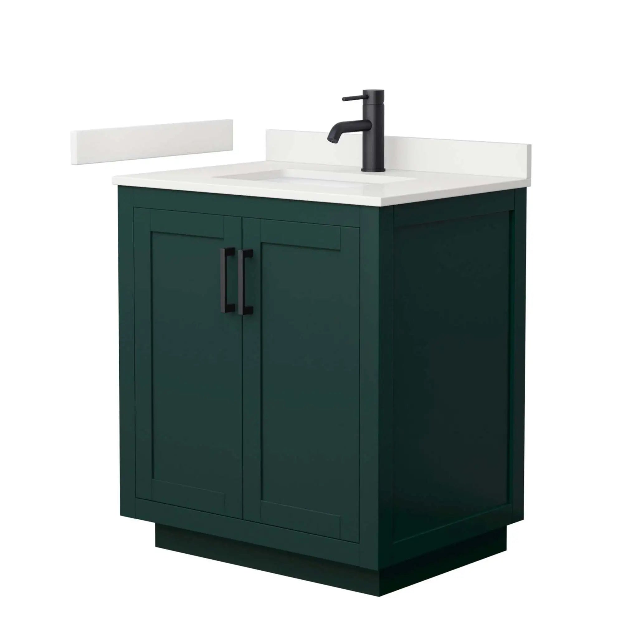 30" Miranda Single Bathroom Vanity in Green with Matte Black Trim by Wyndham