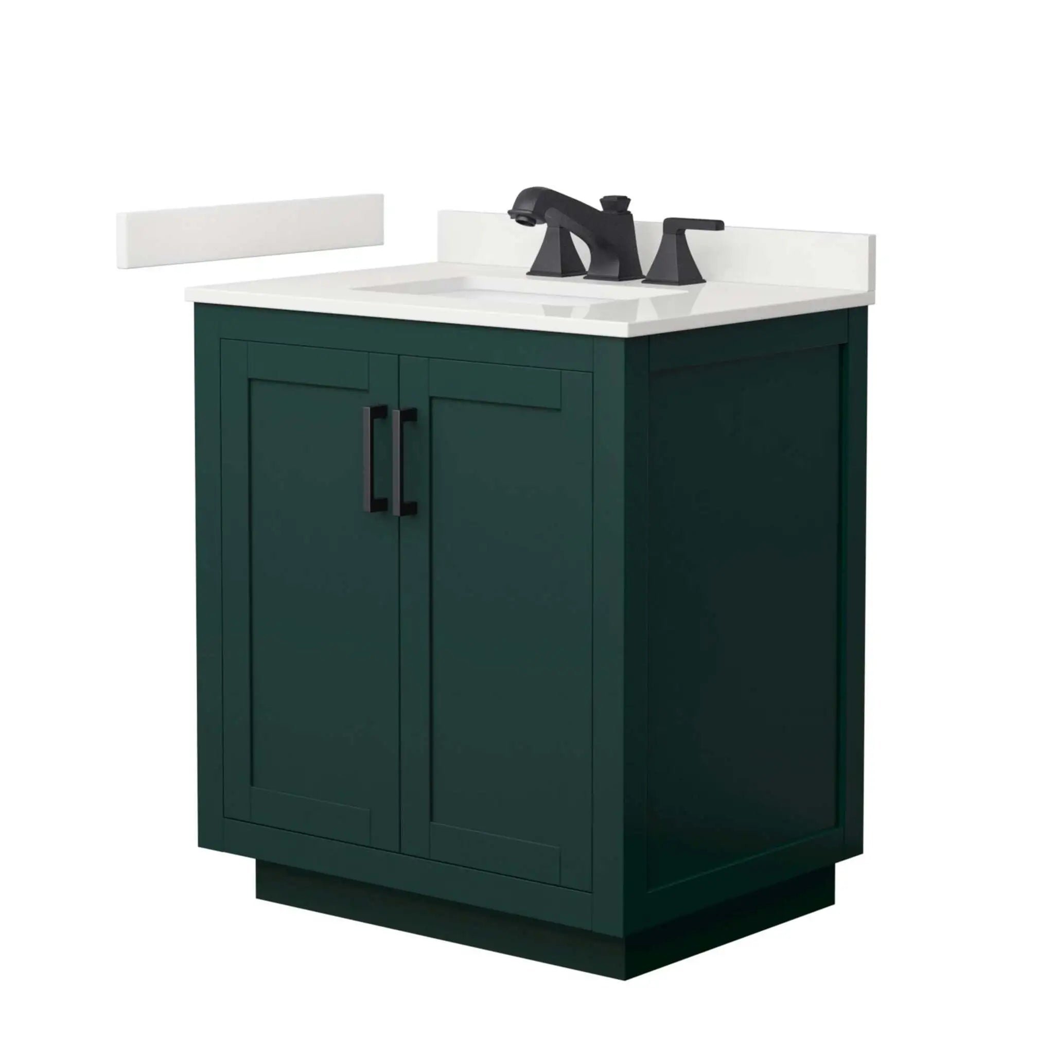 30" Miranda Single Bathroom Vanity in Green with Matte Black Trim by Wyndham