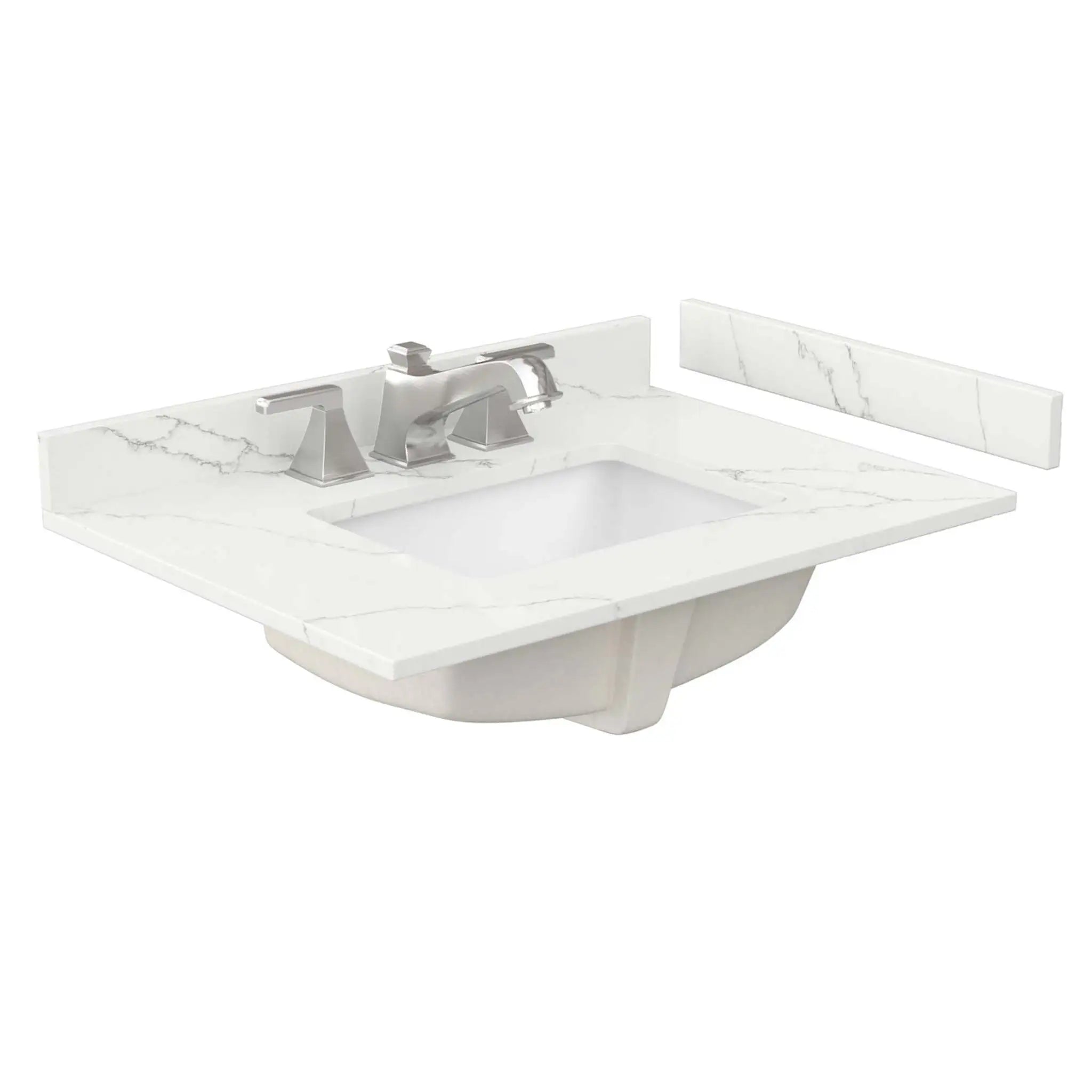 30" Miranda Single Bathroom Vanity in White with Brushed Gold Trim & 24" Mirror by Wyndham