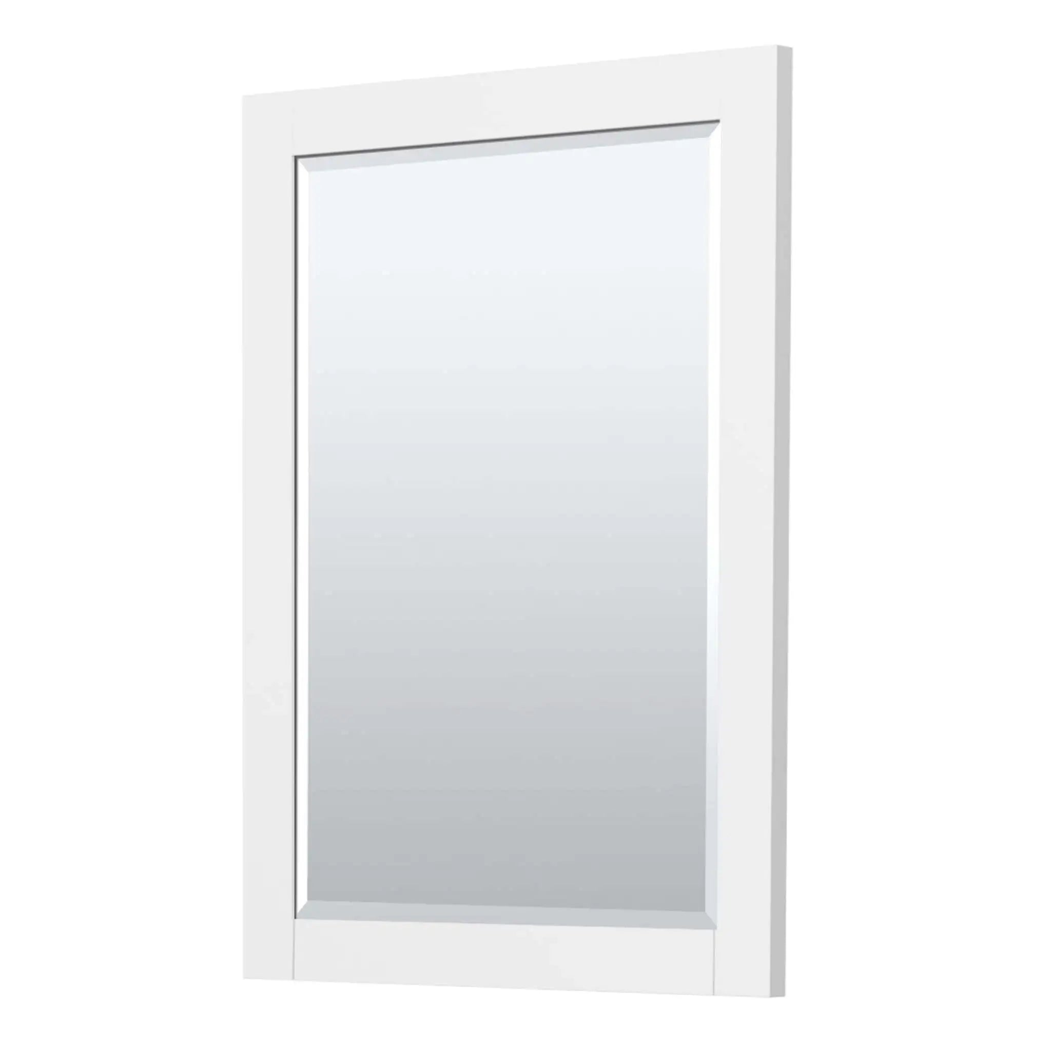 30" Miranda Single Bathroom Vanity in White with Brushed Nickel Trim & 24" Mirror by Wyndham