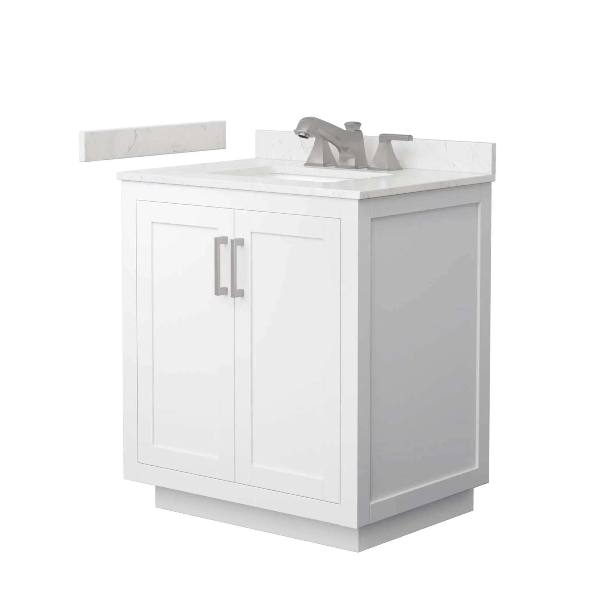 30" Miranda Single Bathroom Vanity in White with Brushed Nickel Trim by Wyndham