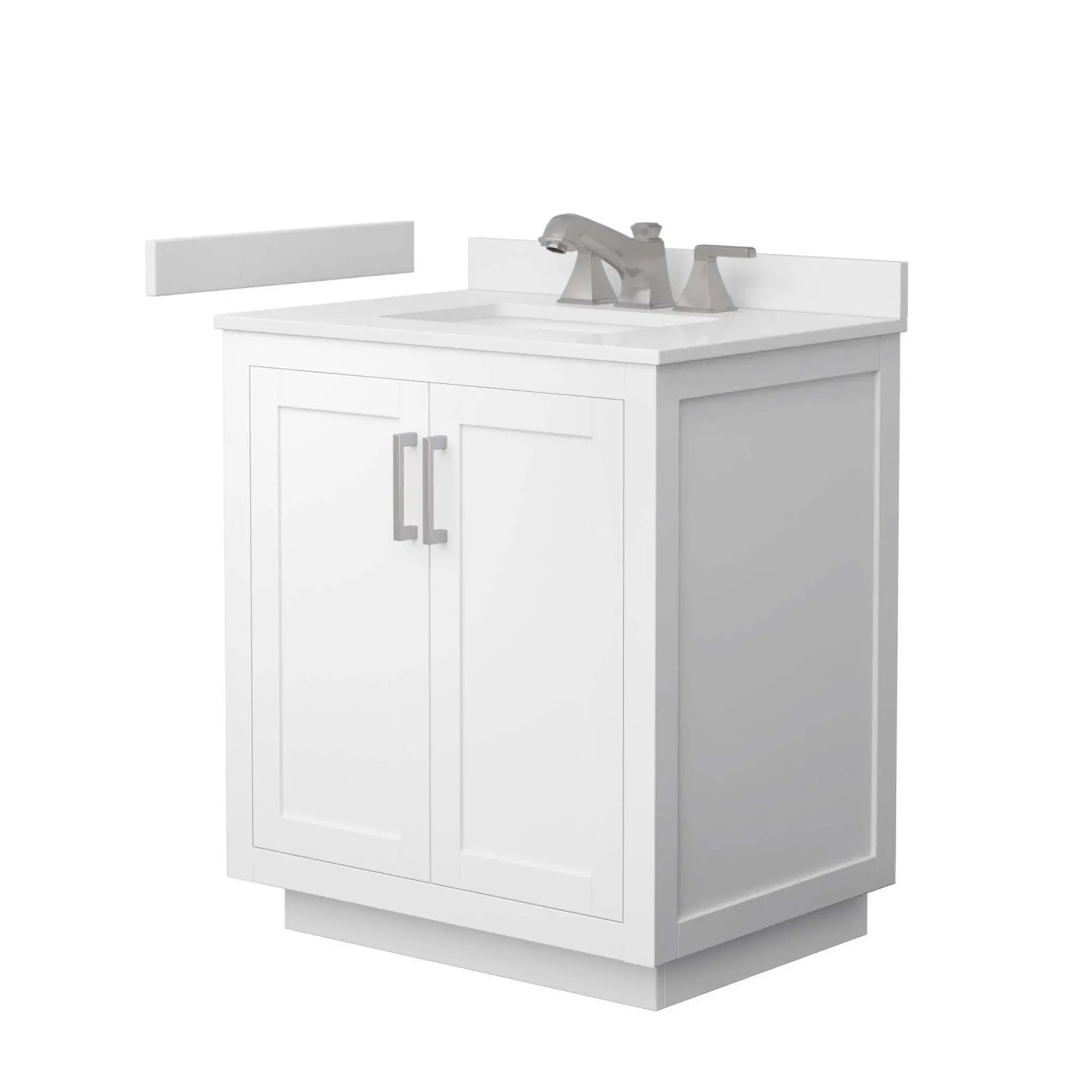 30" Miranda Single Bathroom Vanity in White with Brushed Nickel Trim by Wyndham