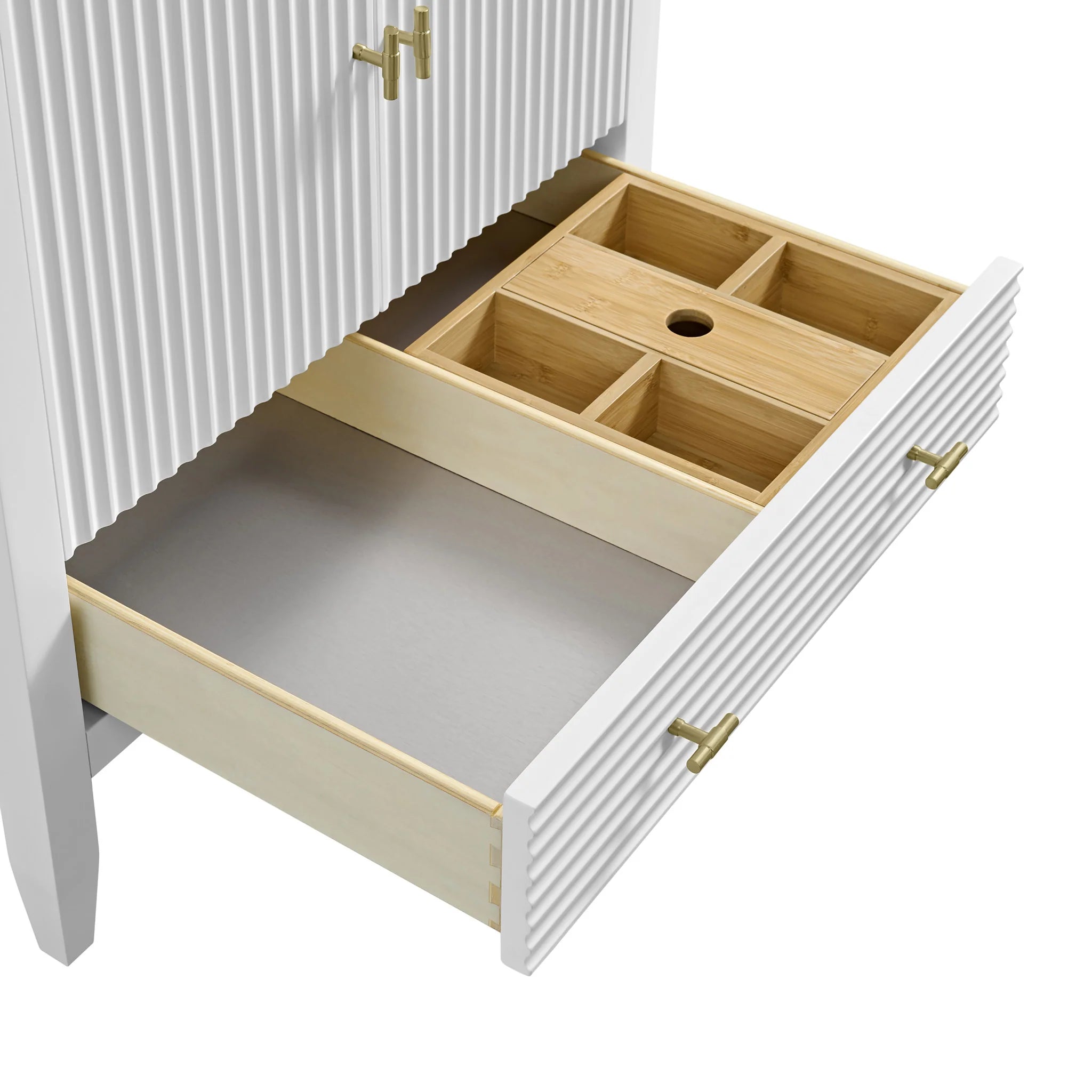 30" Myrrin Single Vanity in Bright White by James Martin Vanities-Lime Delight Silestone 13