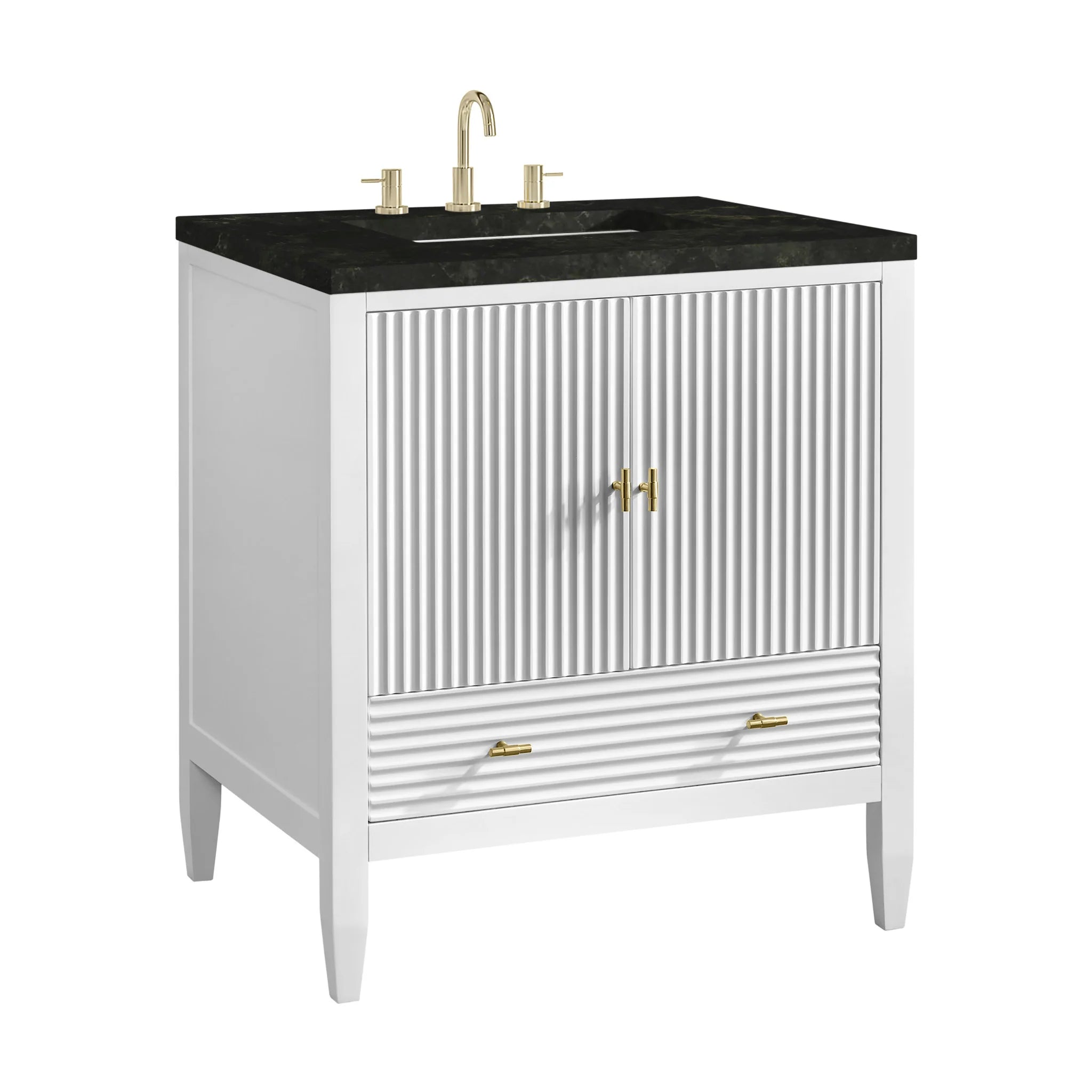 30" Myrrin Single Vanity in Bright White by James Martin Vanities-Phantome Eclos 9