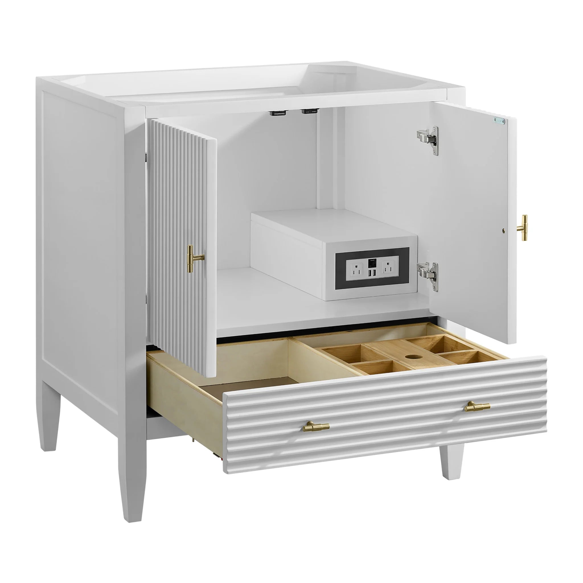30" Myrrin Single Vanity in Bright White by James Martin Vanities-Siberian Silestone 6