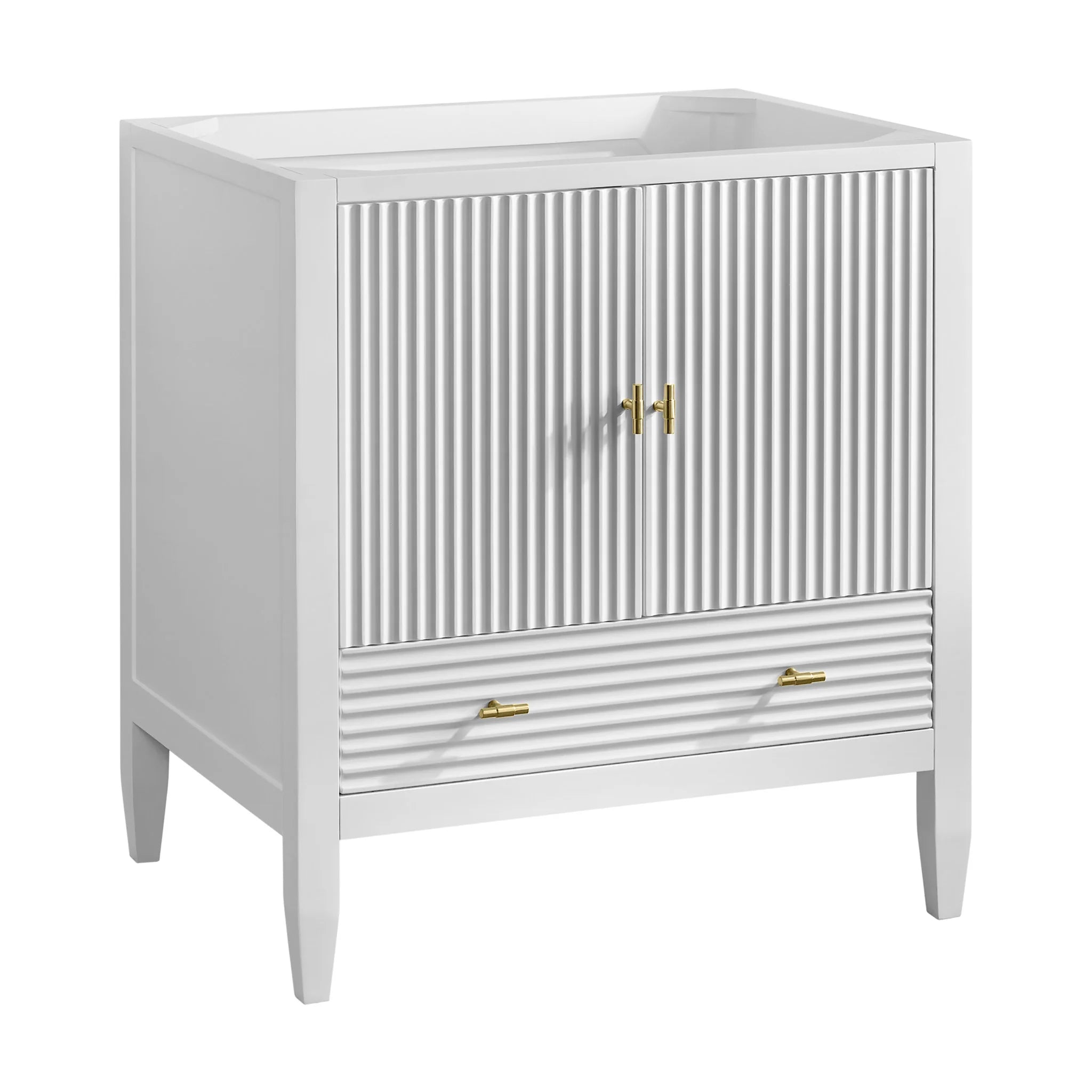 30" Myrrin Single Vanity in Bright White by James Martin Vanities-Siberian Silestone 7