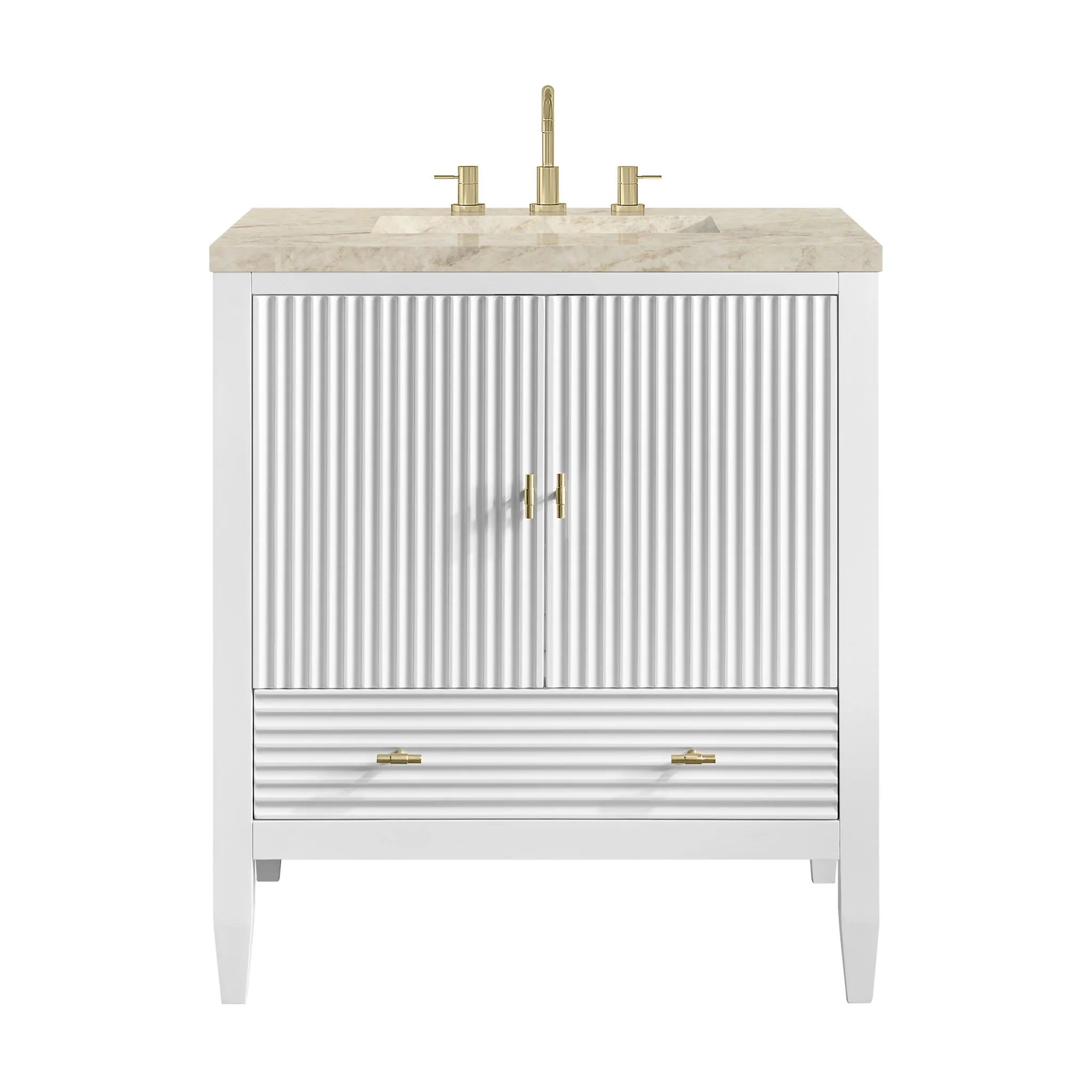 30" Myrrin Single Vanity in Bright White by James Martin Vanities-Tajnar Eclos 